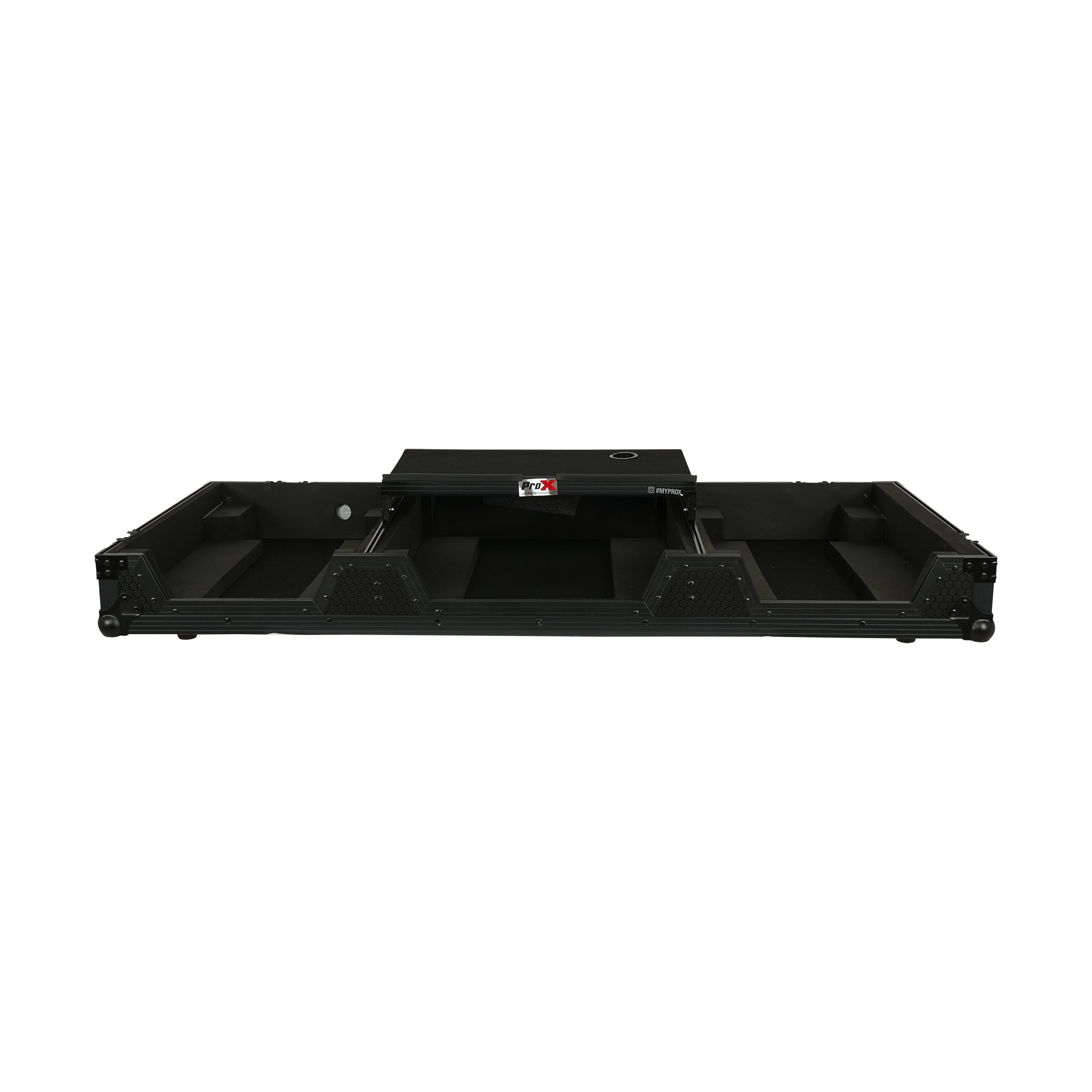 ProX Fits 2x Pioneer CDJ 3000X Case / Pioneer DJM V10 / A9 Mixer w/ Laptop Shelf, All Black and Low profile Wheels