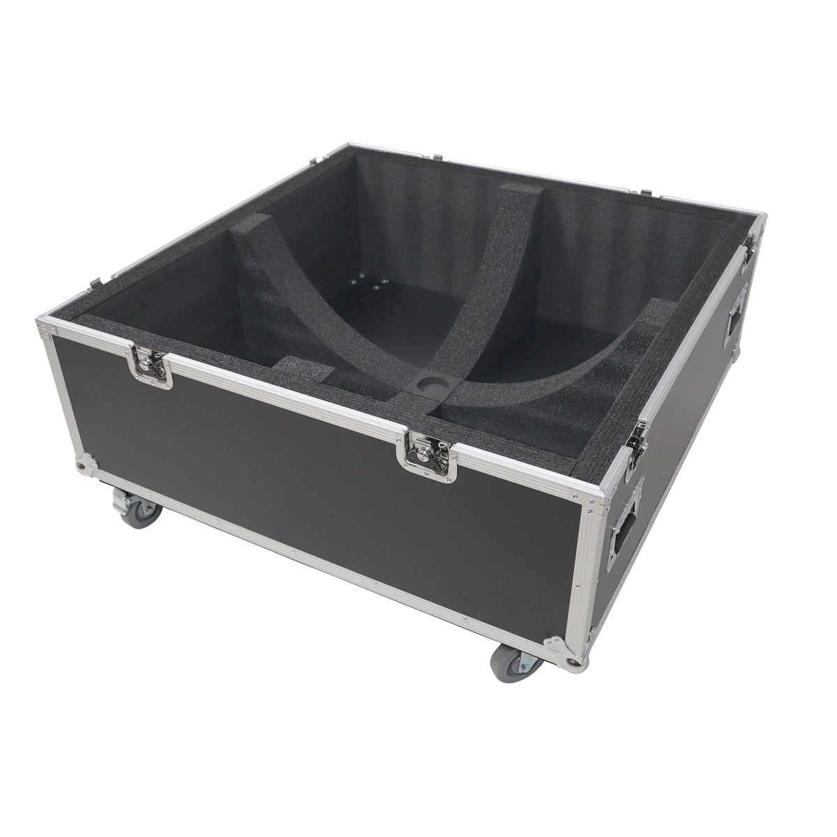 ProX 36" Mirror Ball Flight Road Case with wheels and two removable top cover.