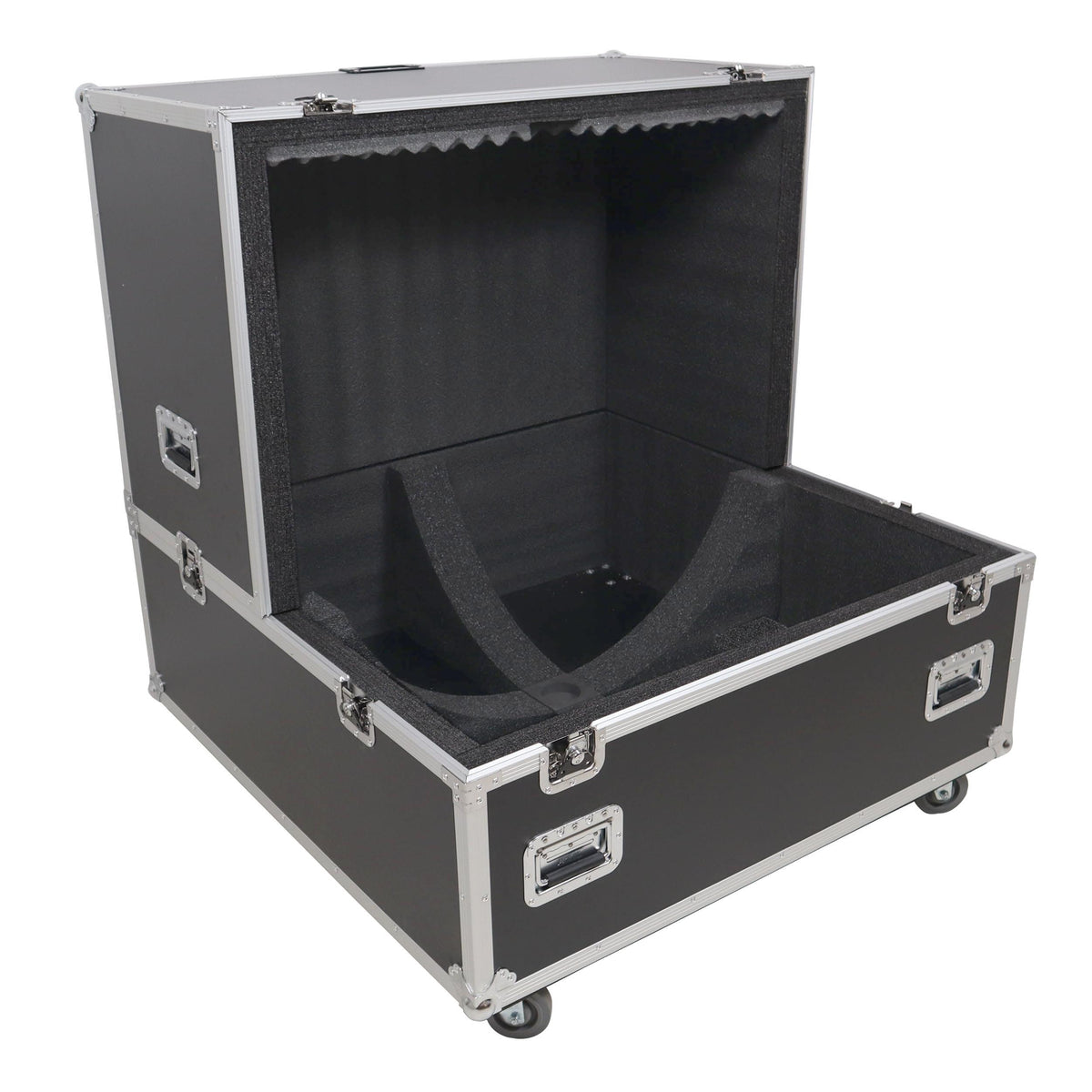 ProX 36" Mirror Ball Flight Road Case with wheels and two removable top cover.