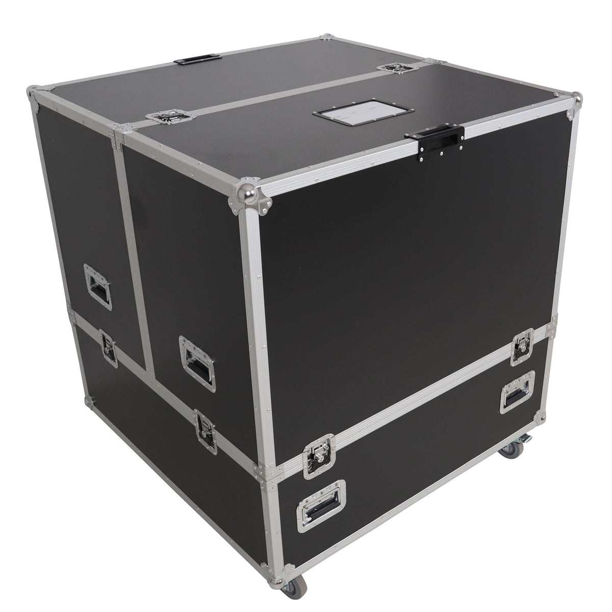 ProX 36" Mirror Ball Flight Road Case with wheels and two removable top cover.