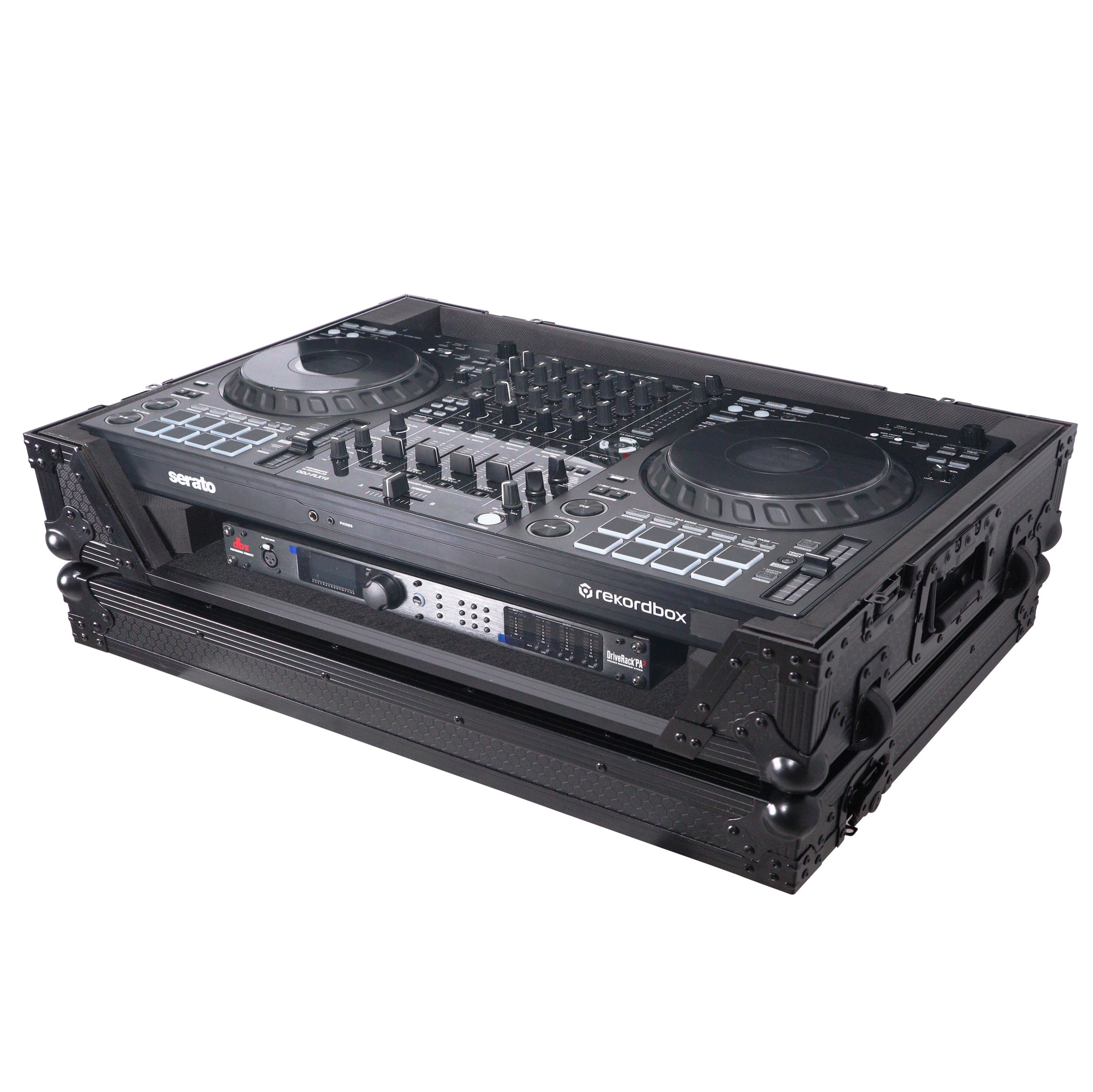 ProX Flight Style Road Case For Pioneer DDJ-FLX10 or DDJ-GRV6 DJ Controller with 1U Rack Space Wheels