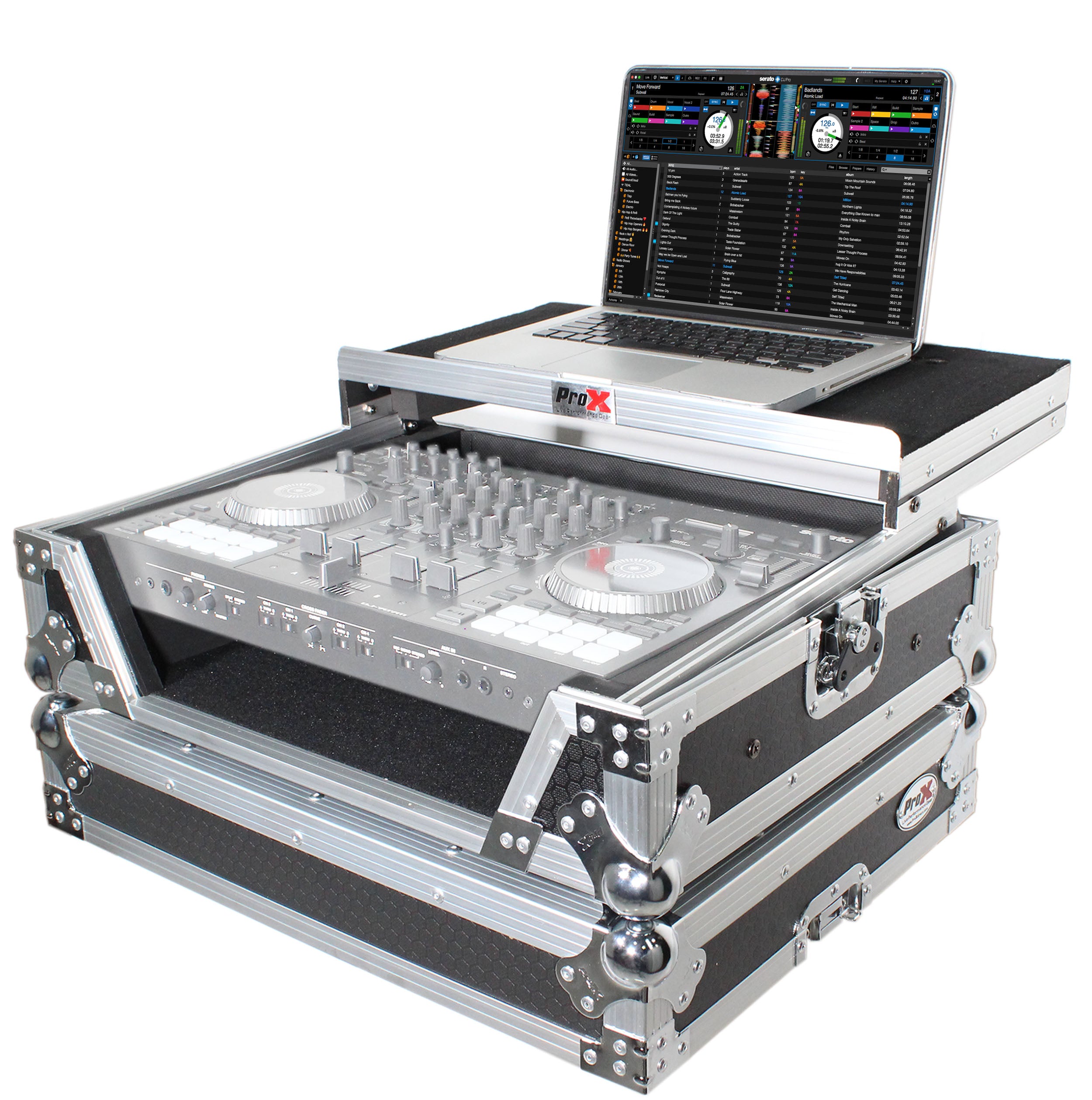 ProX Flight Case For Roland DJ-707M Digital Controller W-Laptop Shelf and 1U