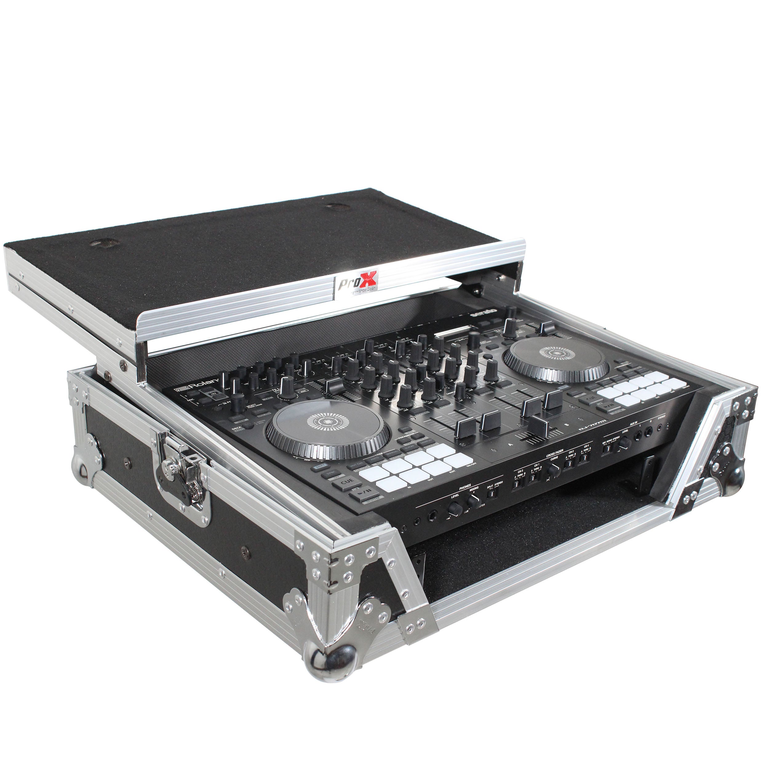 ProX Flight Case For Roland DJ-707M Digital Controller W-Laptop Shelf and 1U
