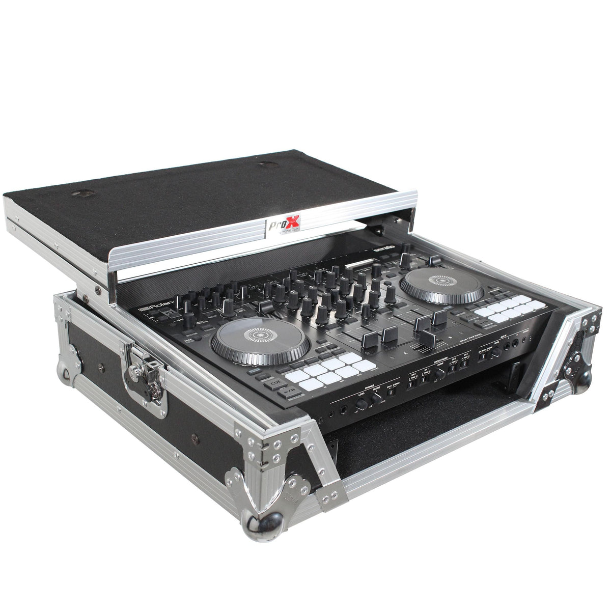 ProX Flight Case For Roland DJ-707M Digital Controller W-Laptop Shelf and 1U.