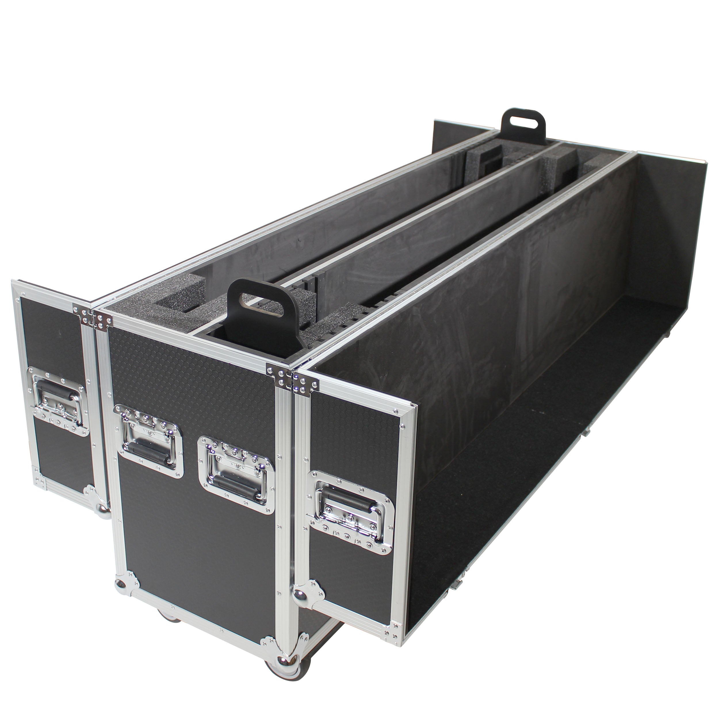 ProX Universal Case for Flat Panel Monitor LED-LCD-Plasma TV Dual 55" to 70" Adjustable Flight Case W-4 Inch Casters