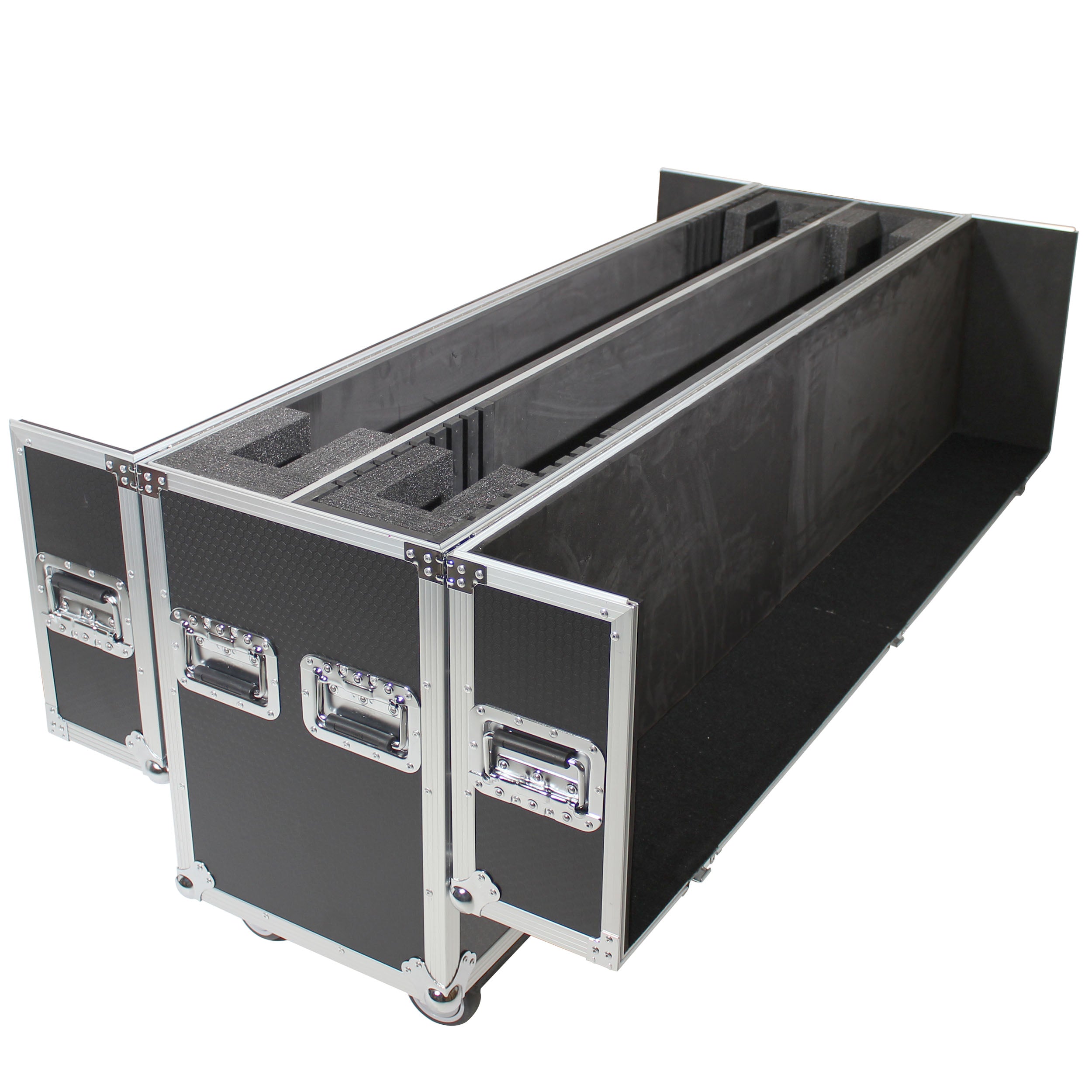 ProX Universal Case for Flat Panel Monitor LED-LCD-Plasma TV Dual 55" to 70" Adjustable Flight Case W-4 Inch Casters