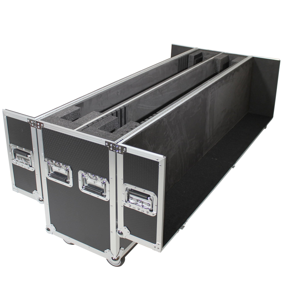 ProX Universal Case for Flat Panel Monitor LED-LCD-Plasma TV Dual 55" to 70" Adjustable Flight Case W-4 Inch Casters.