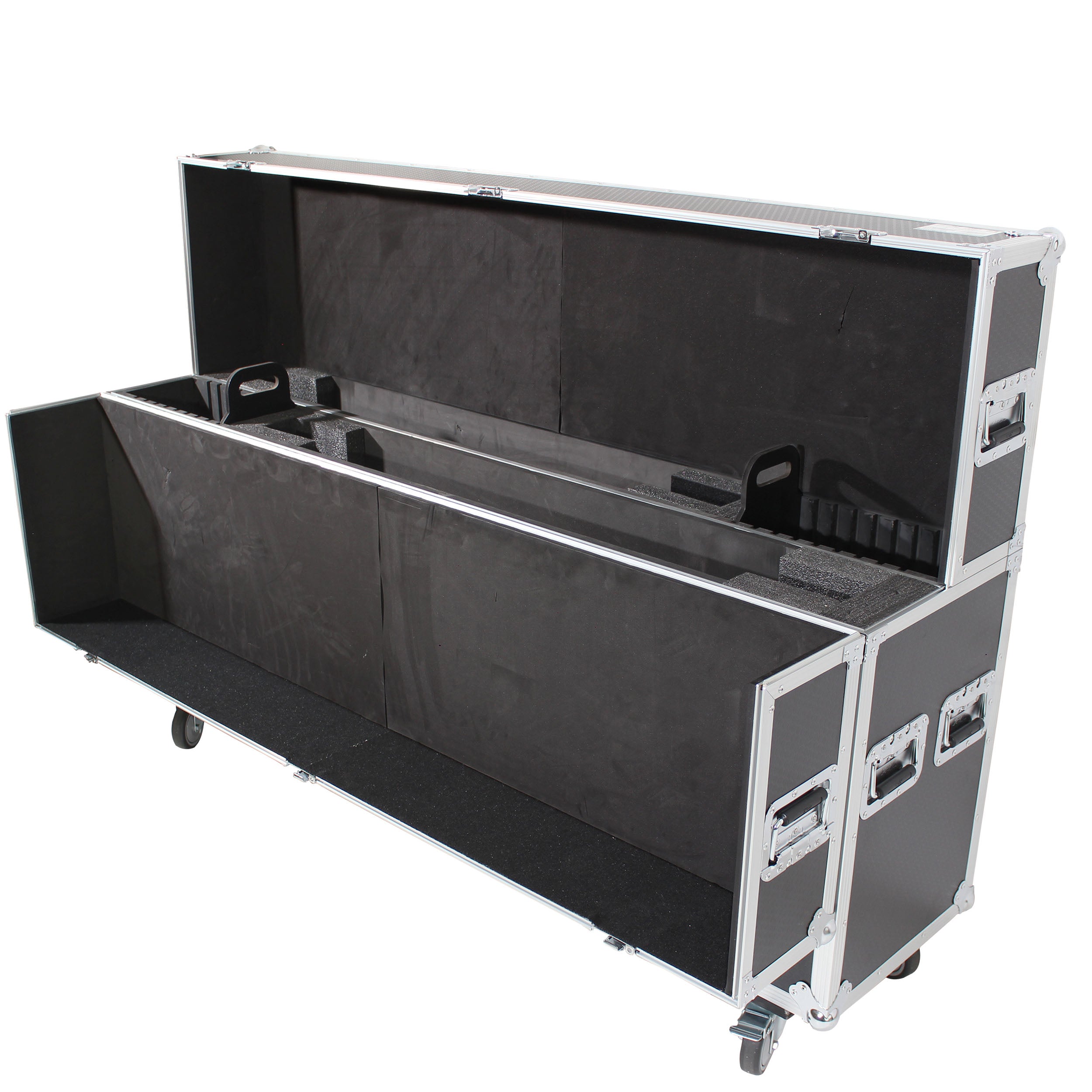 ProX Universal Case for Flat Panel Monitor LED-LCD-Plasma TV Dual 55" to 70" Adjustable Flight Case W-4 Inch Casters