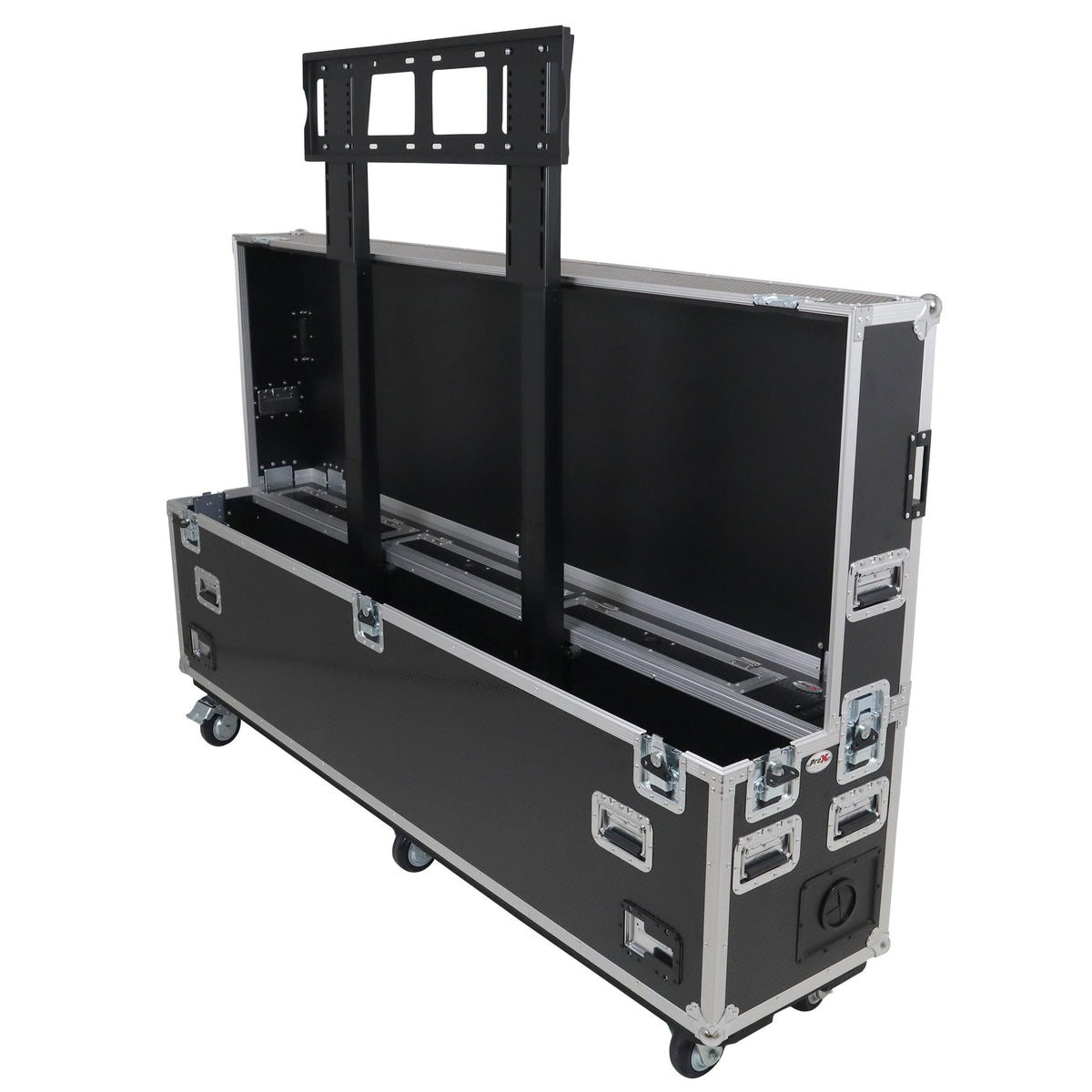 ProX Motorized Universal Case For Flat Panel Monitor LED LCD TV Dual 80" to 90" Flight Case W 4" Casters.