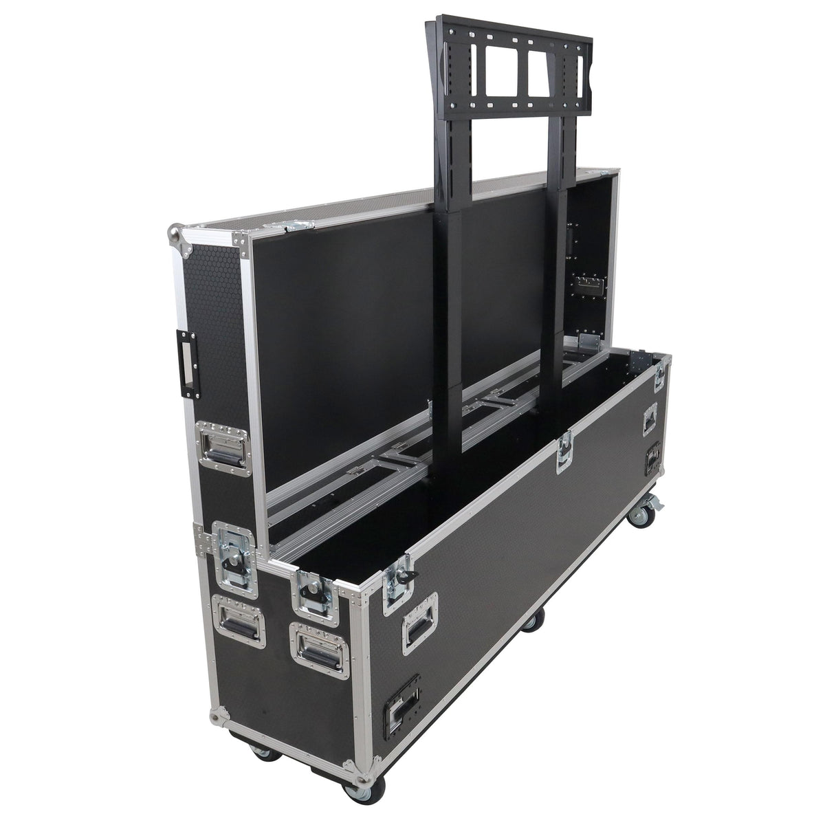 ProX Motorized Universal Case For Flat Panel Monitor LED LCD TV Dual 80" to 90" Flight Case W 4" Casters.