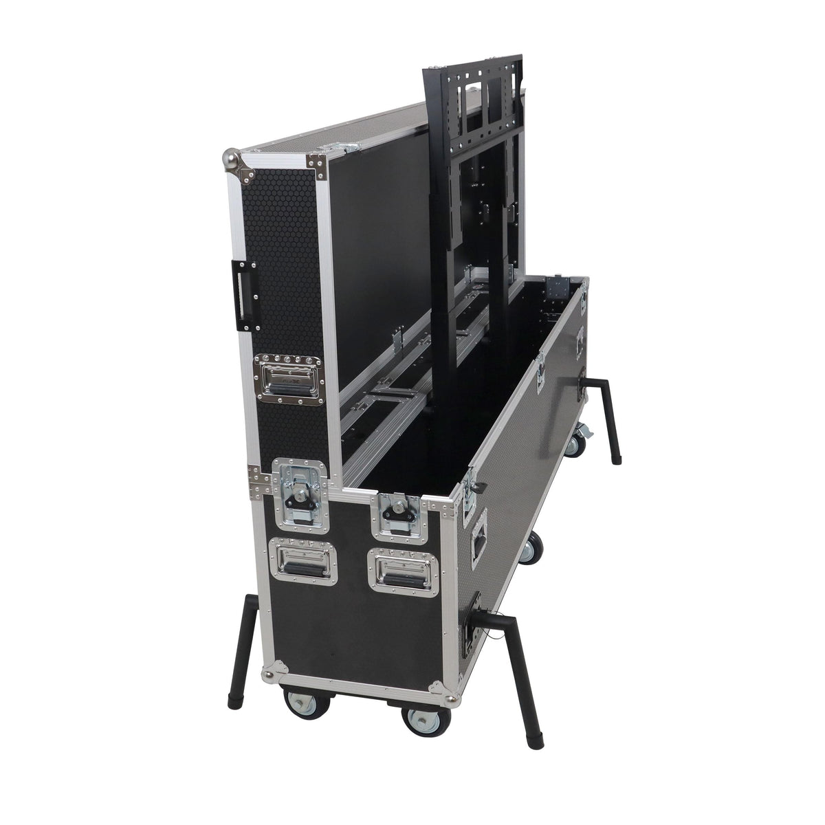 ProX Motorized Universal Case For Flat Panel Monitor LED LCD TV Dual 80" to 90" Flight Case W 4" Casters.