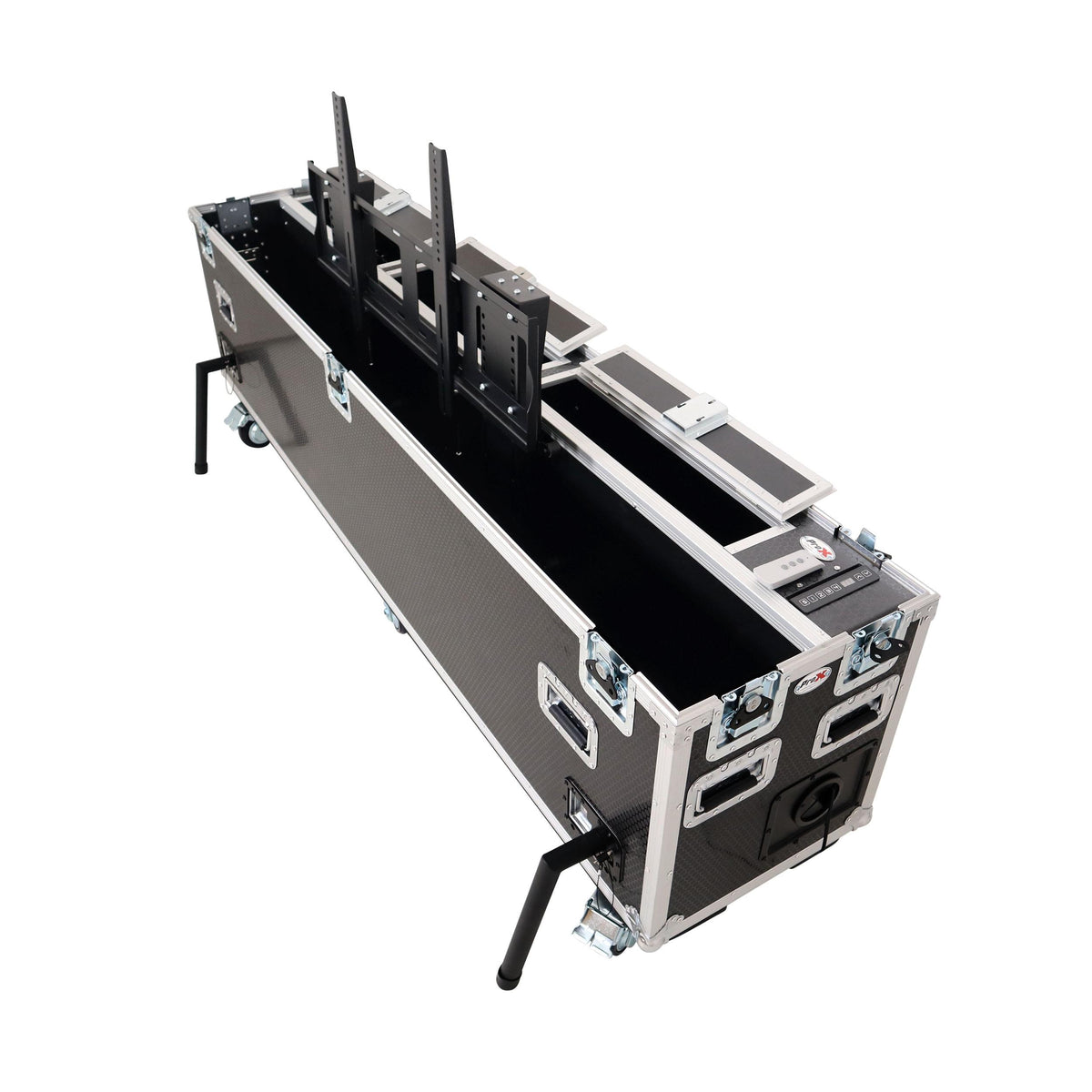 ProX Motorized Universal Case For Flat Panel Monitor LED LCD TV Dual 80" to 90" Flight Case W 4" Casters.