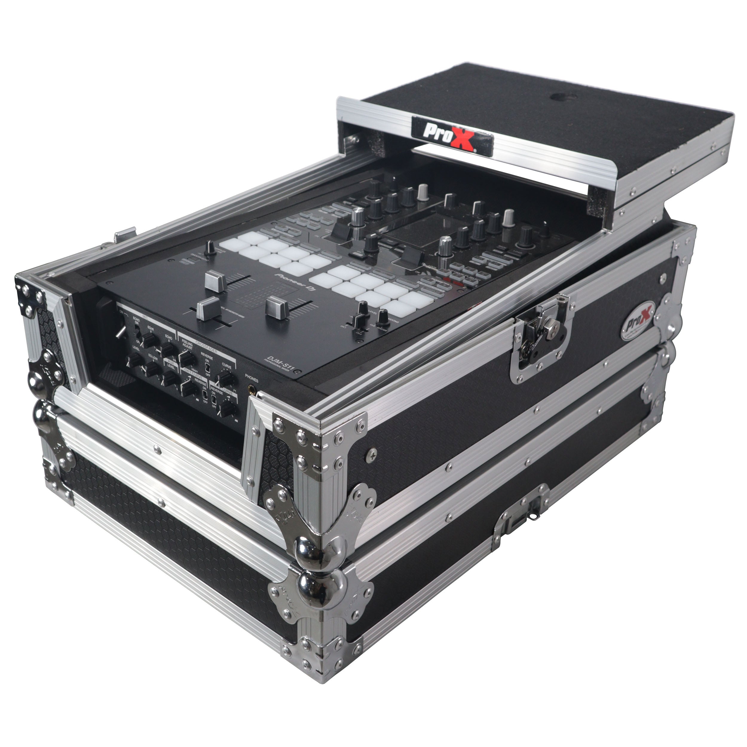 ProX ATA Flight Style Universal Road Case with Sliding Laptop Shelf for Pioneer DJM S11 RANE SEVENTY 70 SEVENTY 72 MK2