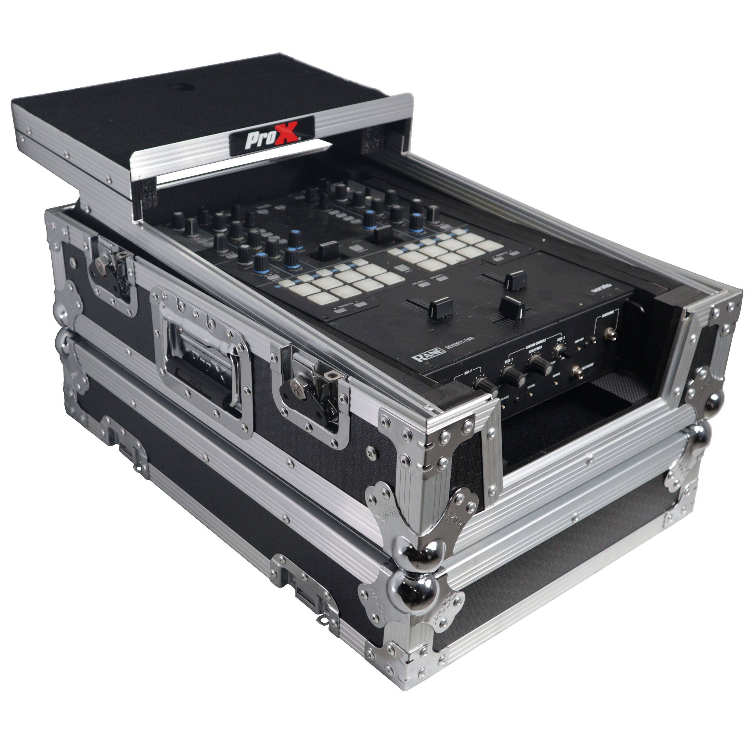 ProX ATA Flight Style Universal Road Case with Sliding Laptop Shelf for Pioneer DJM S11 RANE SEVENTY 70 SEVENTY 72 MK2