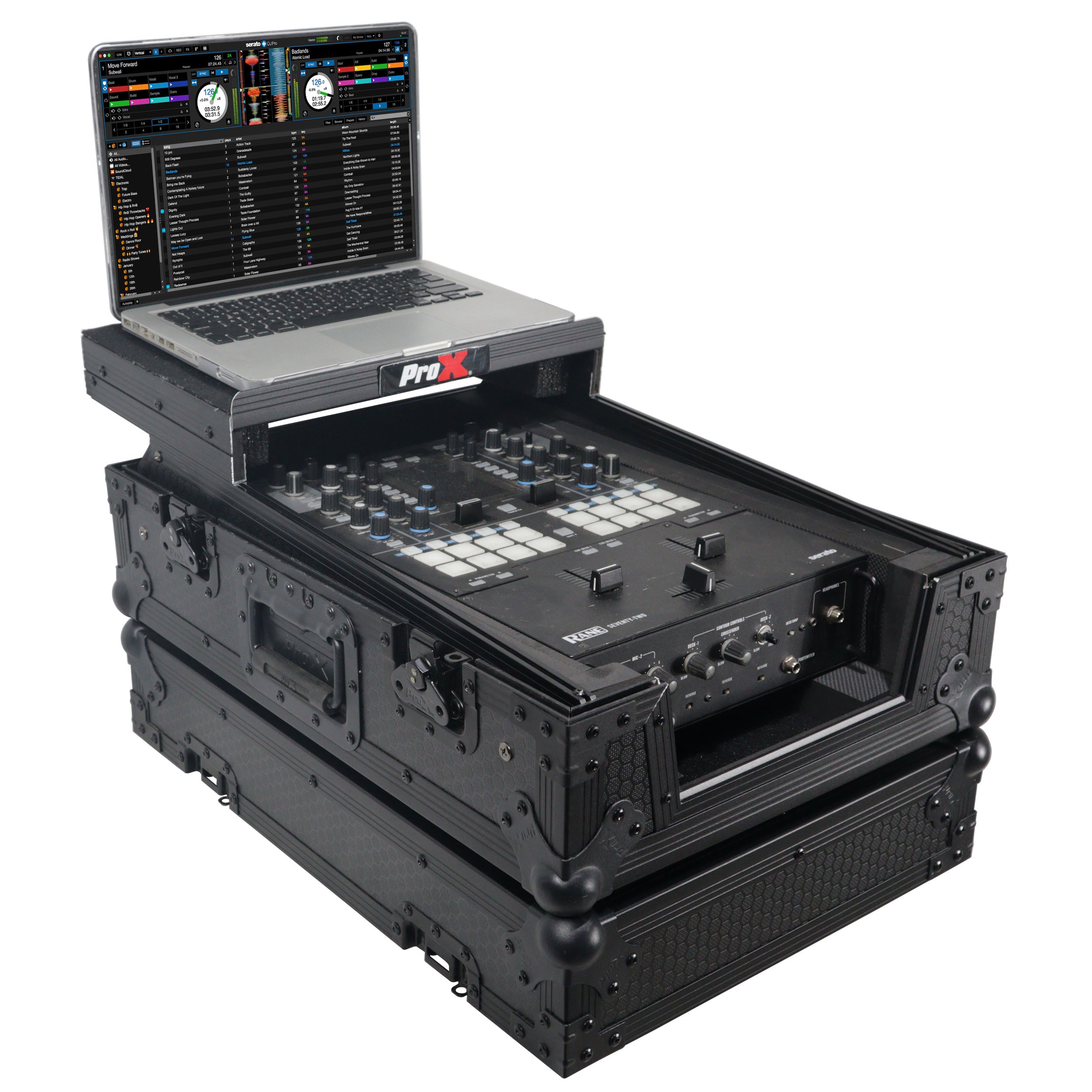 ProX ATA Flight Style Universal Road Case with Sliding Laptop Shelf for Pioneer DJM S11 RANE SEVENTY 70 SEVENTY 72 MK