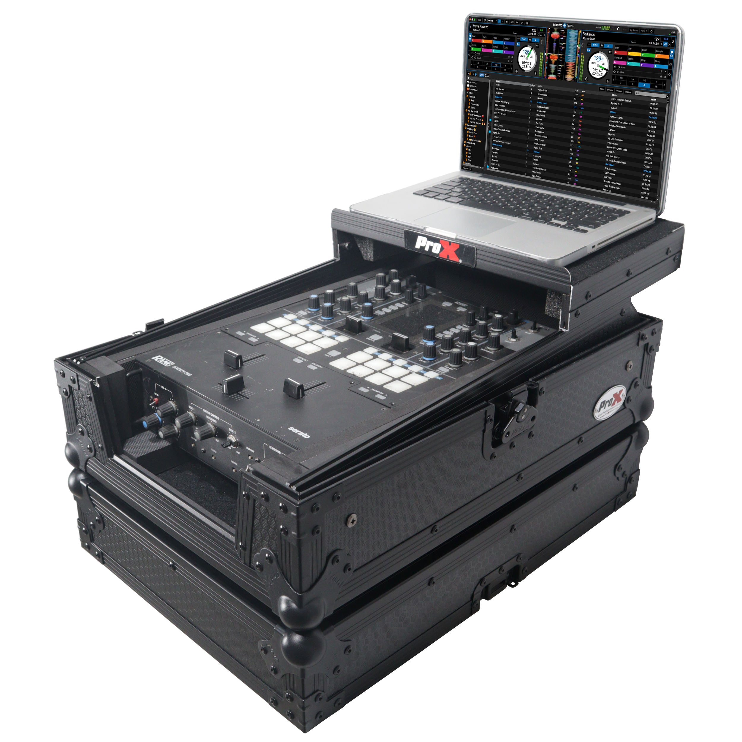 ProX ATA Flight Style Universal Road Case with Sliding Laptop Shelf for Pioneer DJM S11 RANE SEVENTY 70 SEVENTY 72 MK