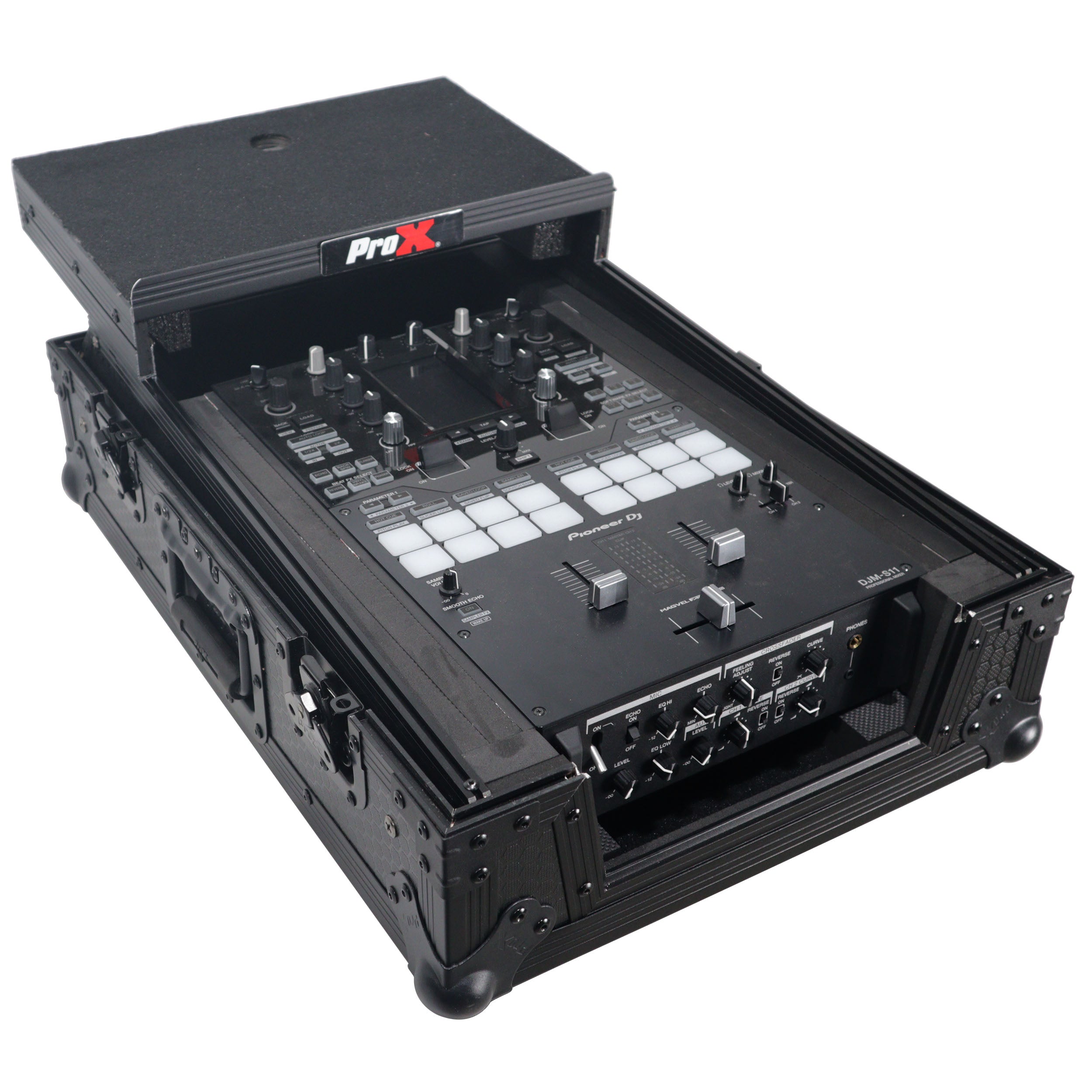 ProX ATA Flight Style Universal Road Case with Sliding Laptop Shelf for Pioneer DJM S11 RANE SEVENTY 70 SEVENTY 72 MK
