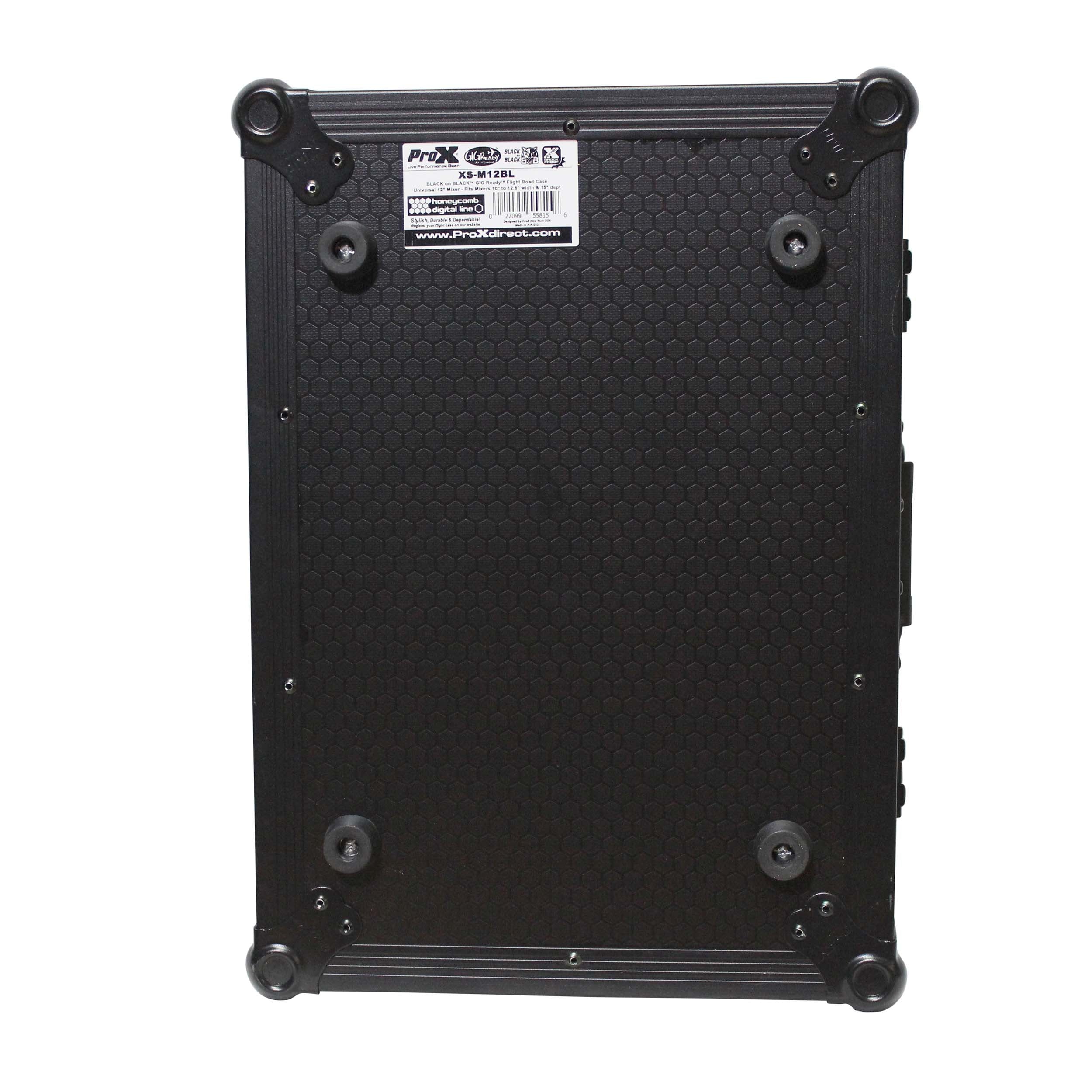 ProX Flight Case for 12 In. Large Format DJ Mixers | Universal | Black on Black