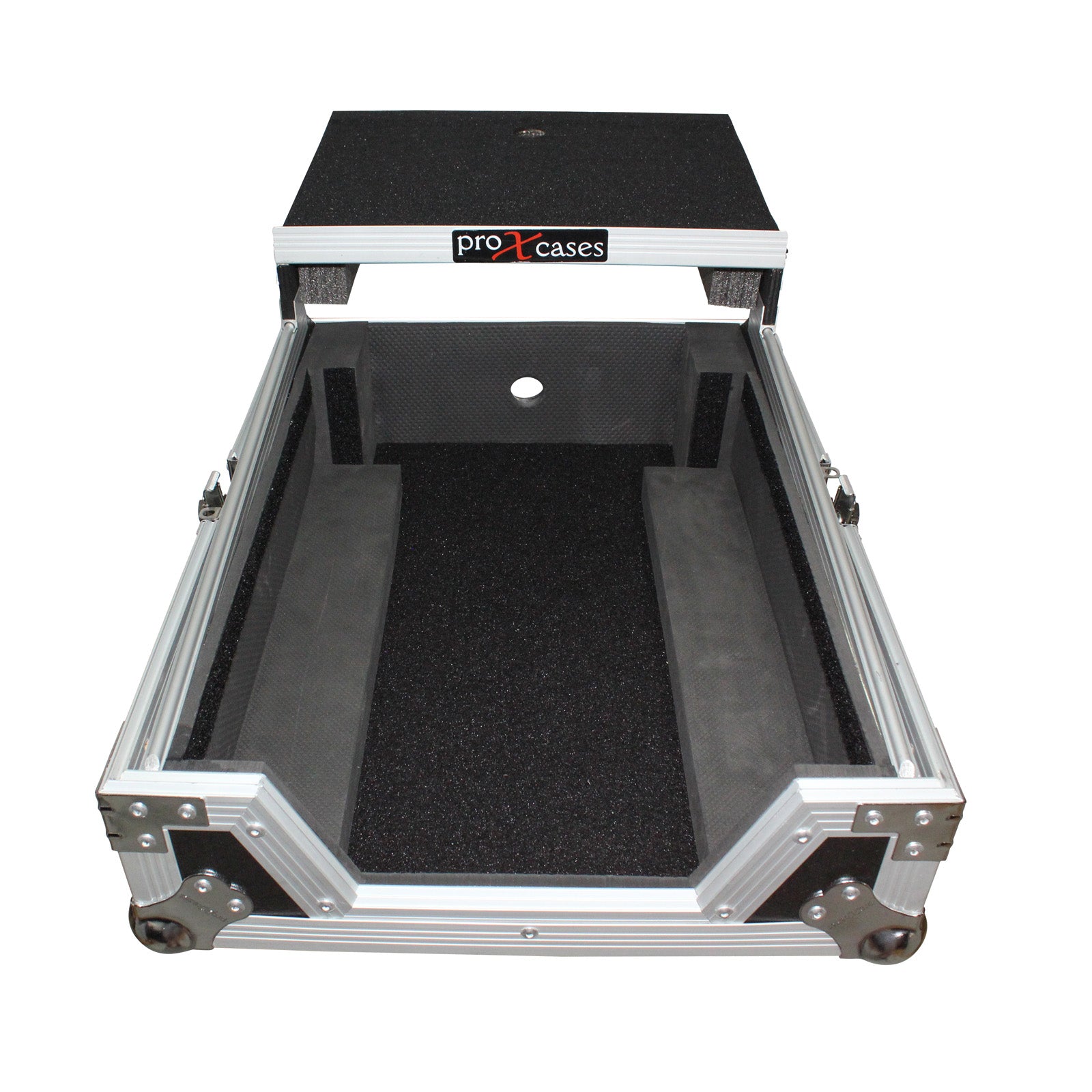 ProX Mixer ATA Flight Hard Case for Large Format 12" Universal DJ Mixer with Laptop Shelf