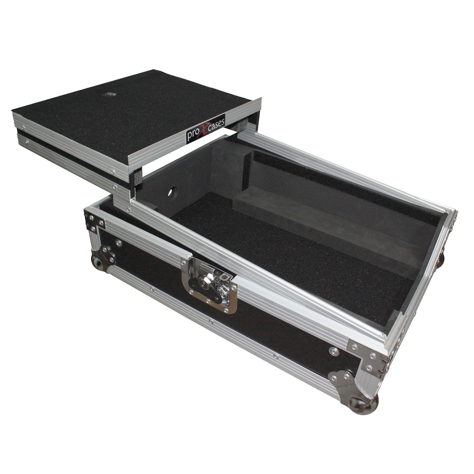 ProX Mixer ATA Flight Hard Case for Large Format 12" Universal DJ Mixer with Laptop Shelf