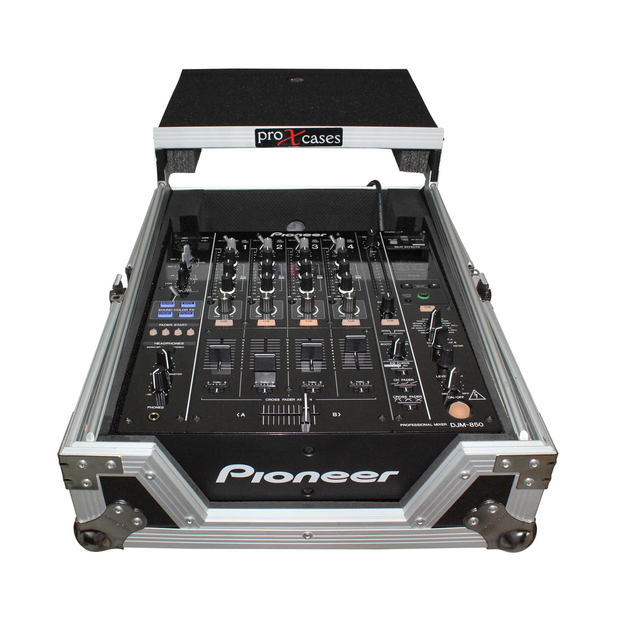 ProX Mixer ATA Flight Hard Case for Large Format 12" Universal DJ Mixer with Laptop Shelf.