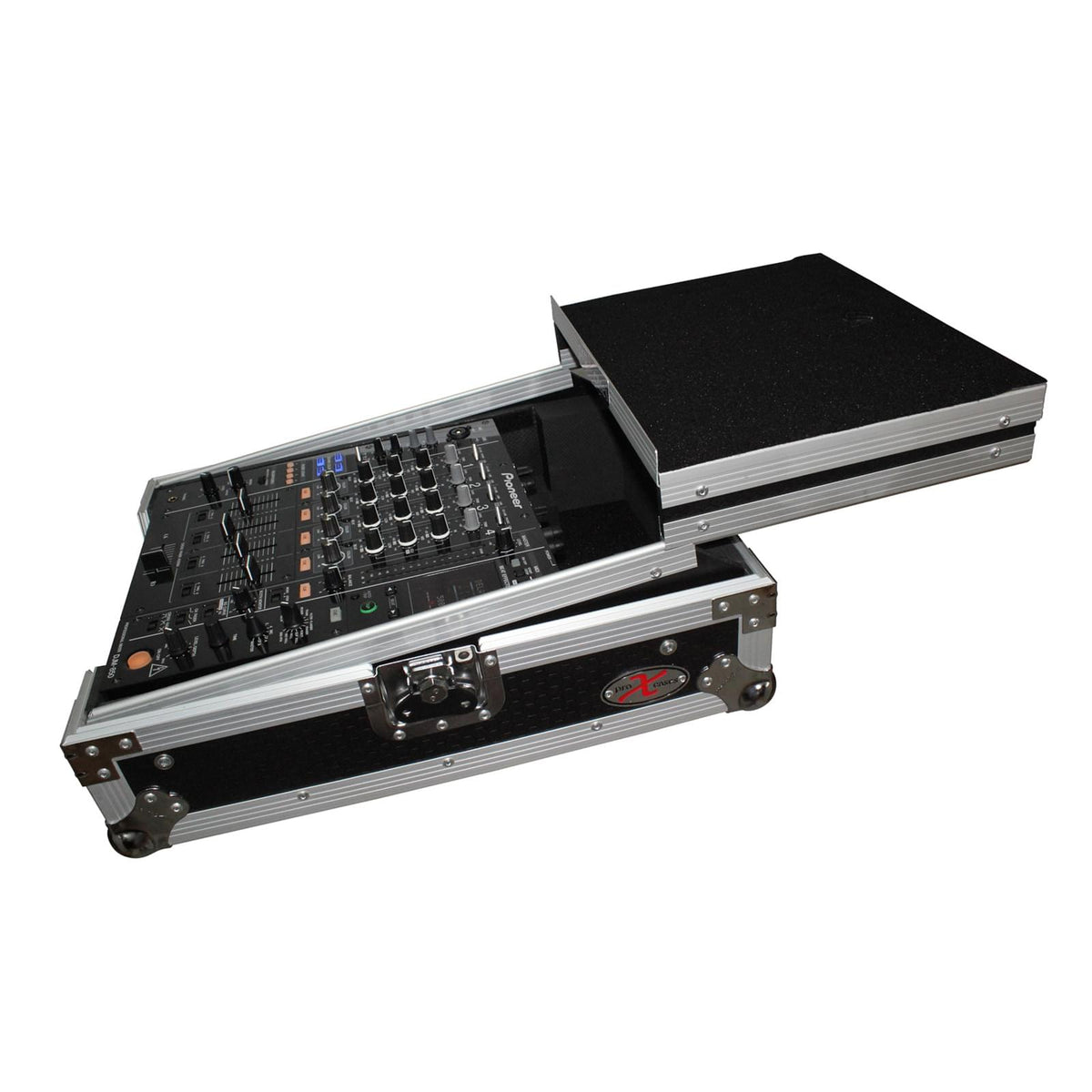 ProX Mixer ATA Flight Hard Case for Large Format 12" Universal DJ Mixer with Laptop Shelf.