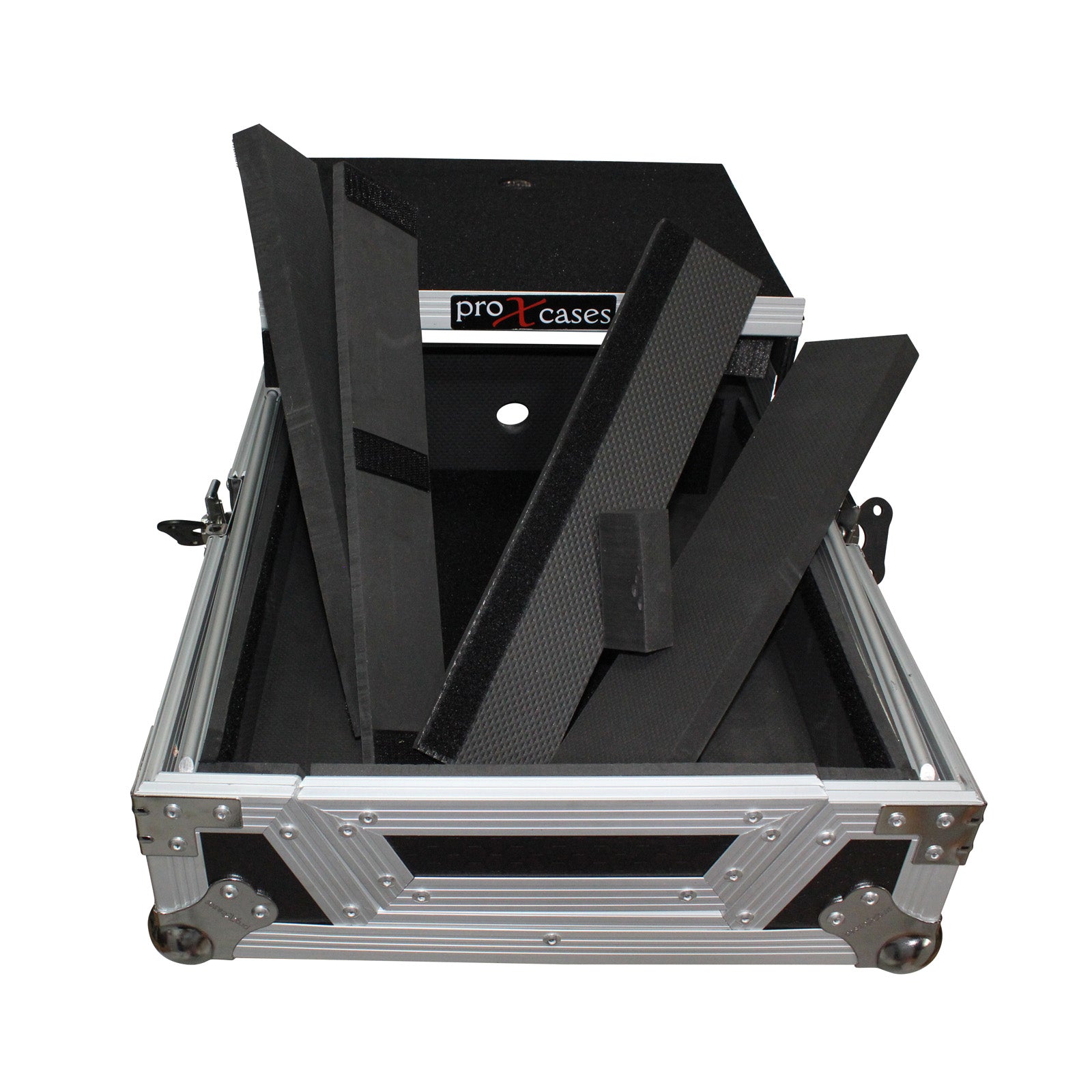 ProX Mixer ATA Flight Hard Case for Large Format 12" Universal DJ Mixer with Laptop Shelf