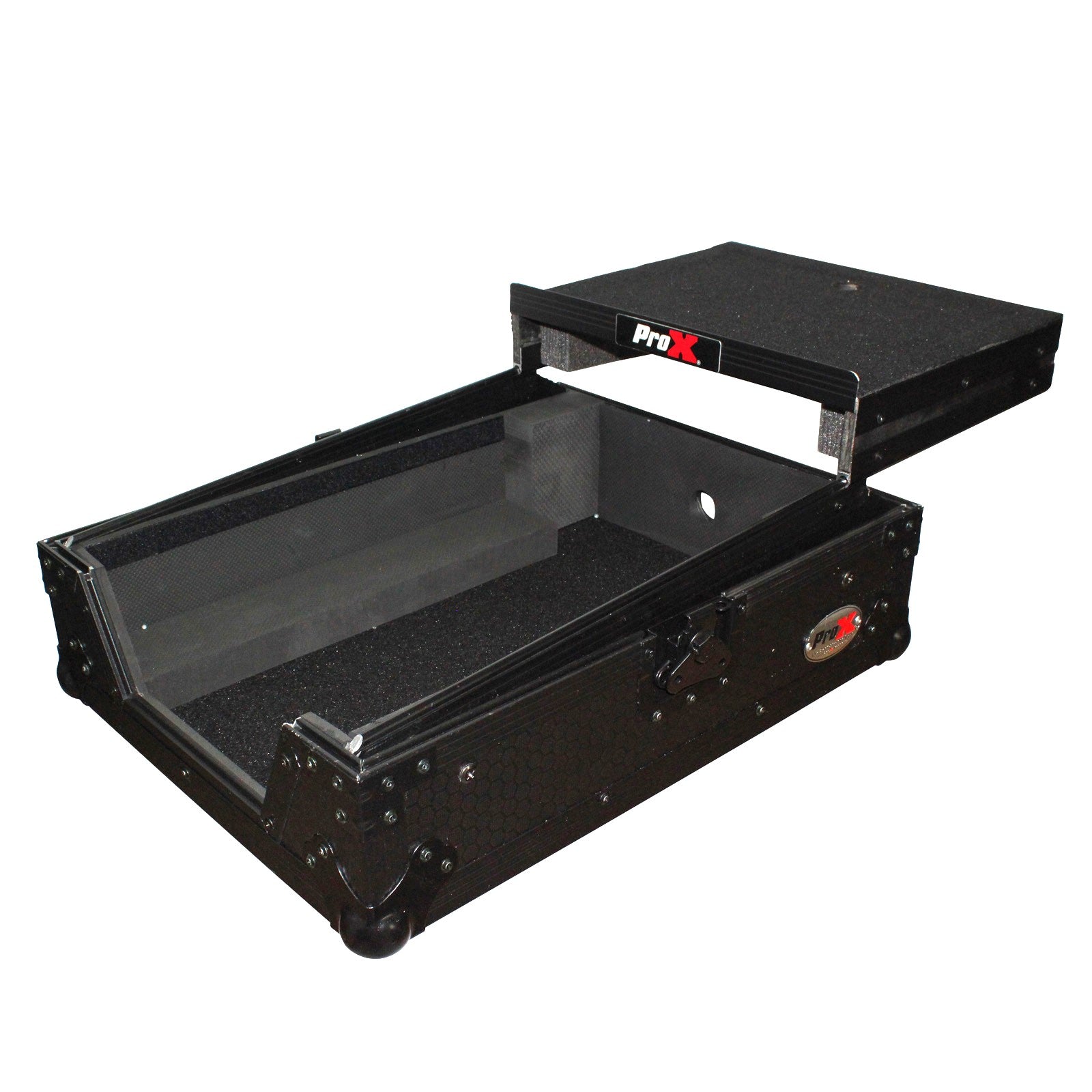 ProX Flight Case for Pioneer DJM-S9 & DJM-S7 Mixer with Sliding Laptop Shelf Black on Black