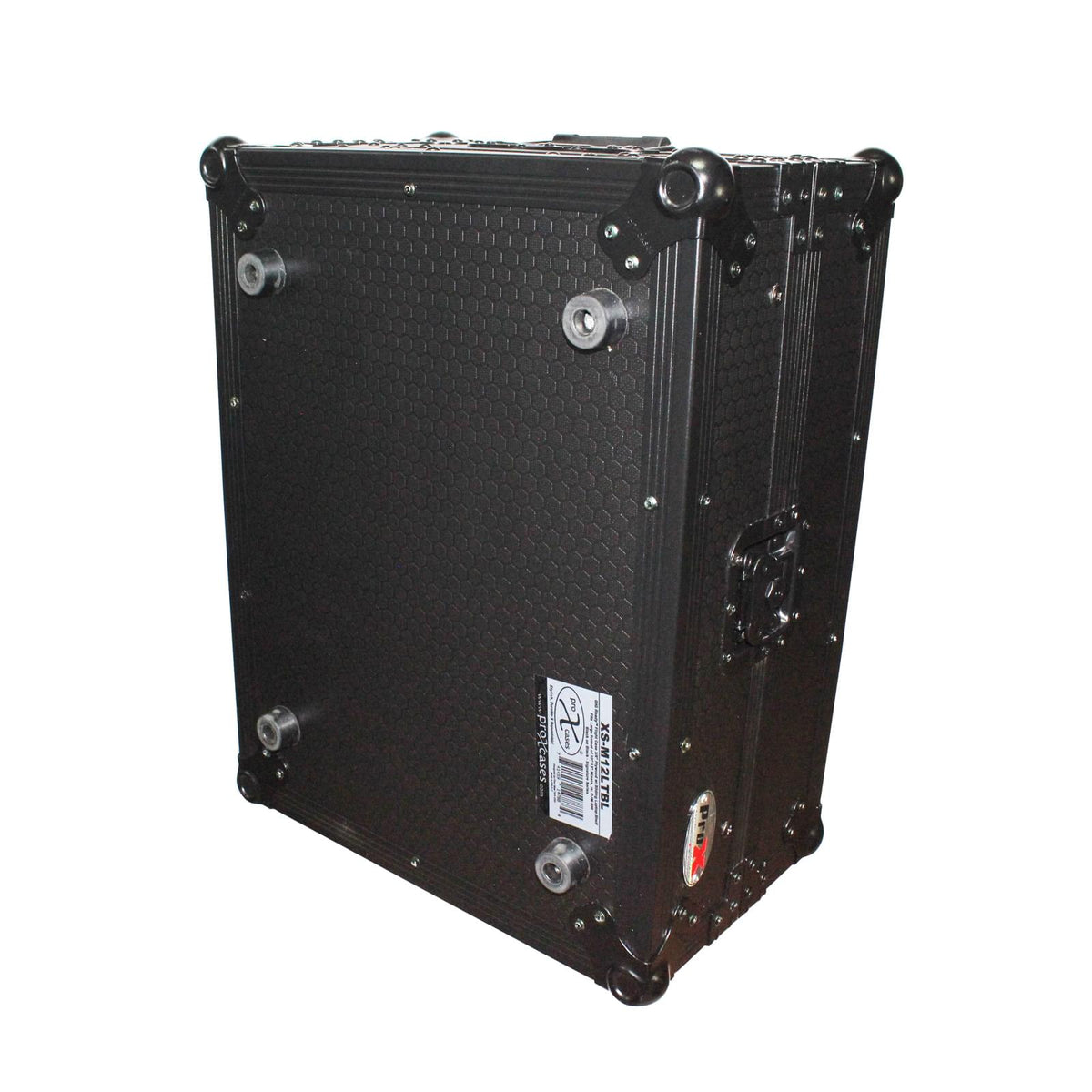 ProX Mixer ATA Flight Hard Case for Large Format 12" Universal DJ Mixer with Laptop Shelf Black on Black.