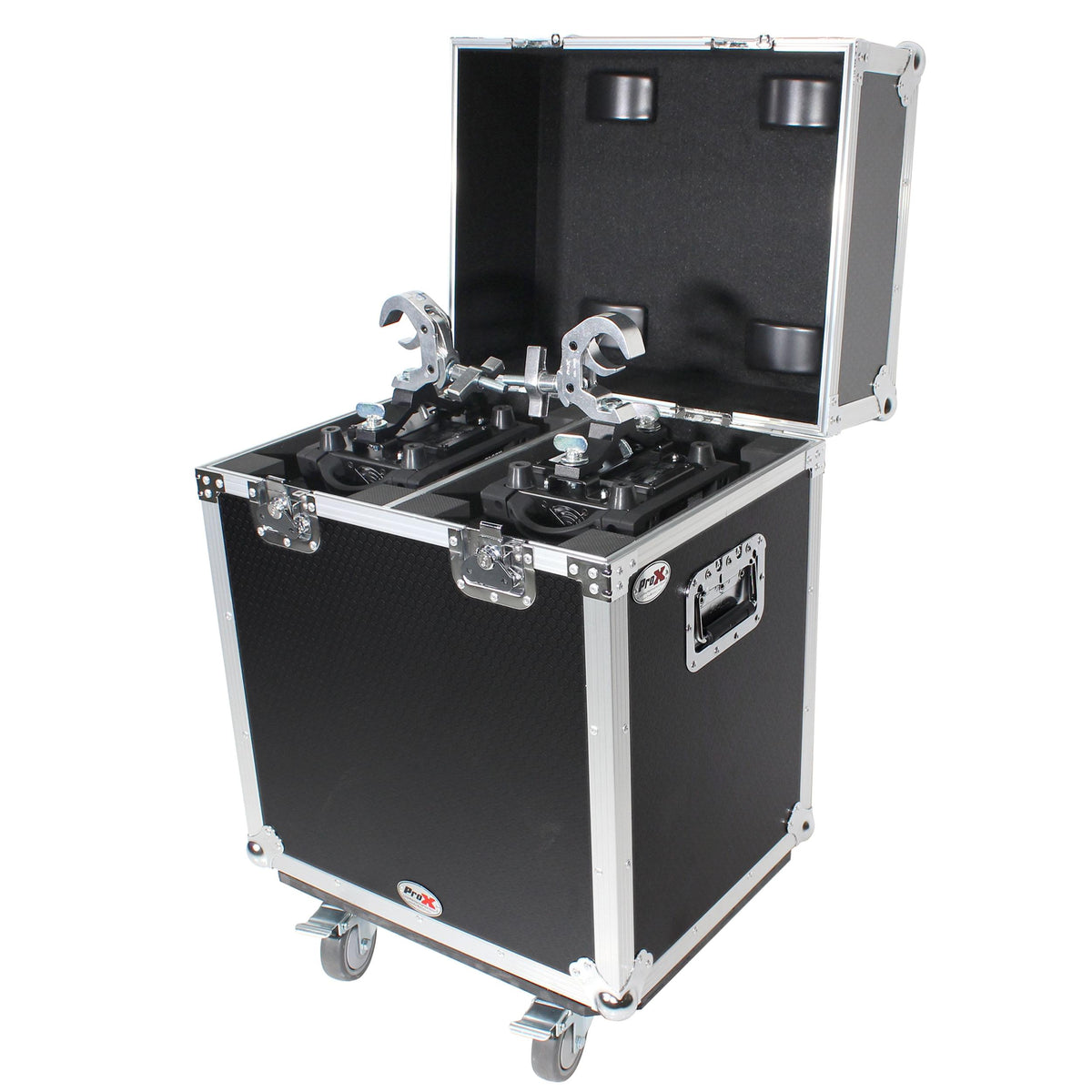 ProX 140 Style Moving Head Lighting Case for 2 Units with Casters.