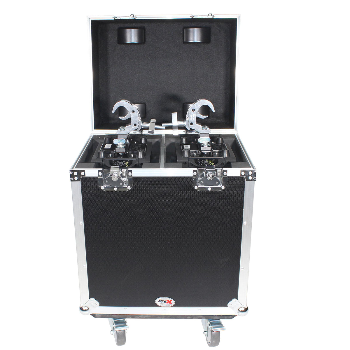 ProX 140 Style Moving Head Lighting Case for 2 Units with Casters.