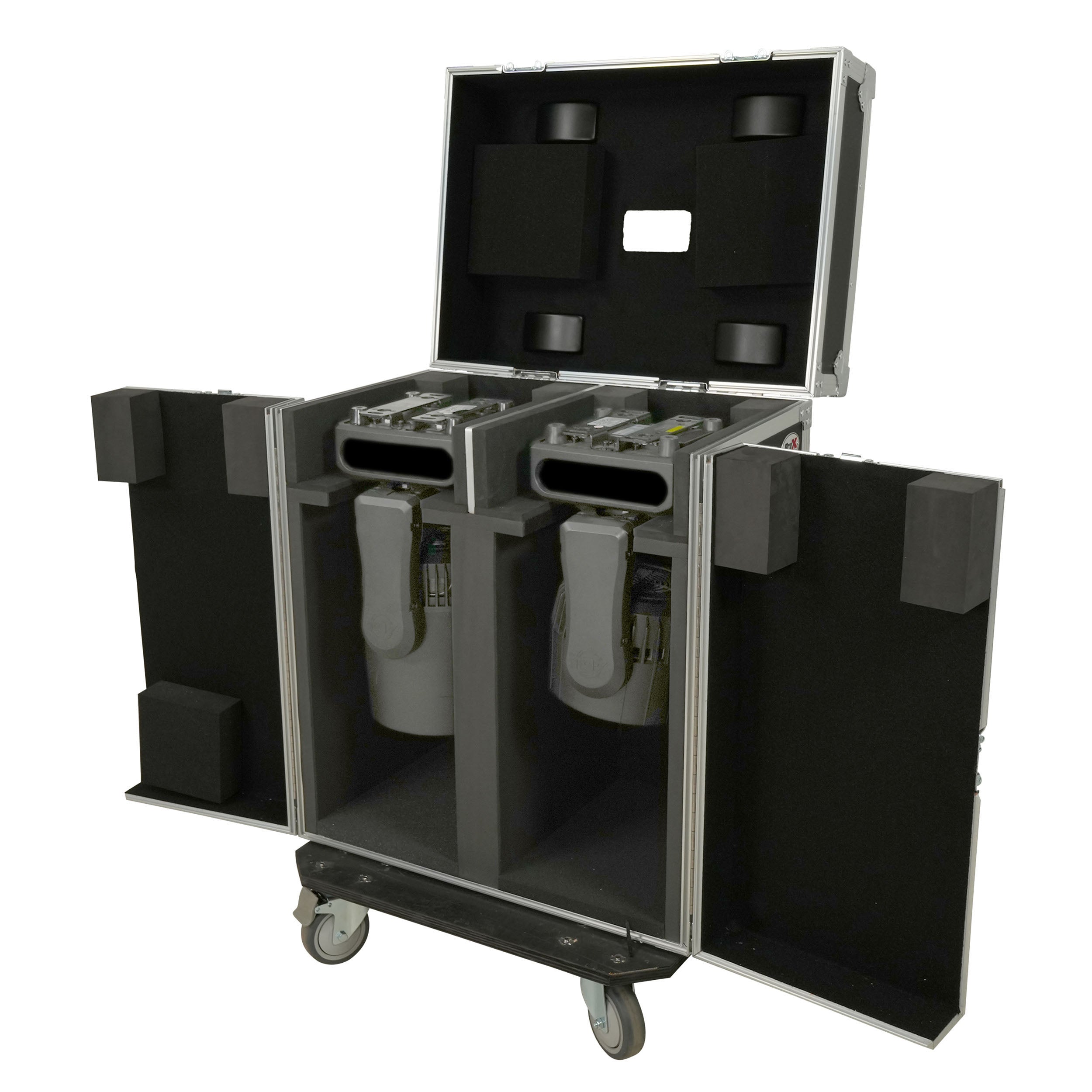 ProX Moving Head Lighting Road Case for 2x Wash Moving Heads with 3 Doors