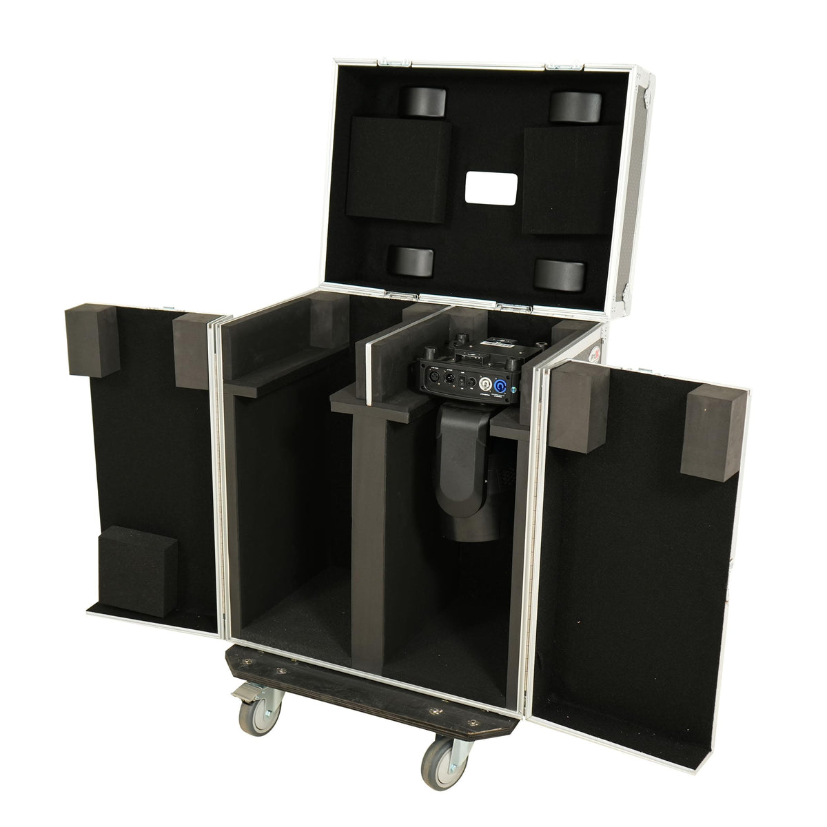 ProX Moving Head Lighting Road Case for 2x Wash Moving Heads with 3 Doors.