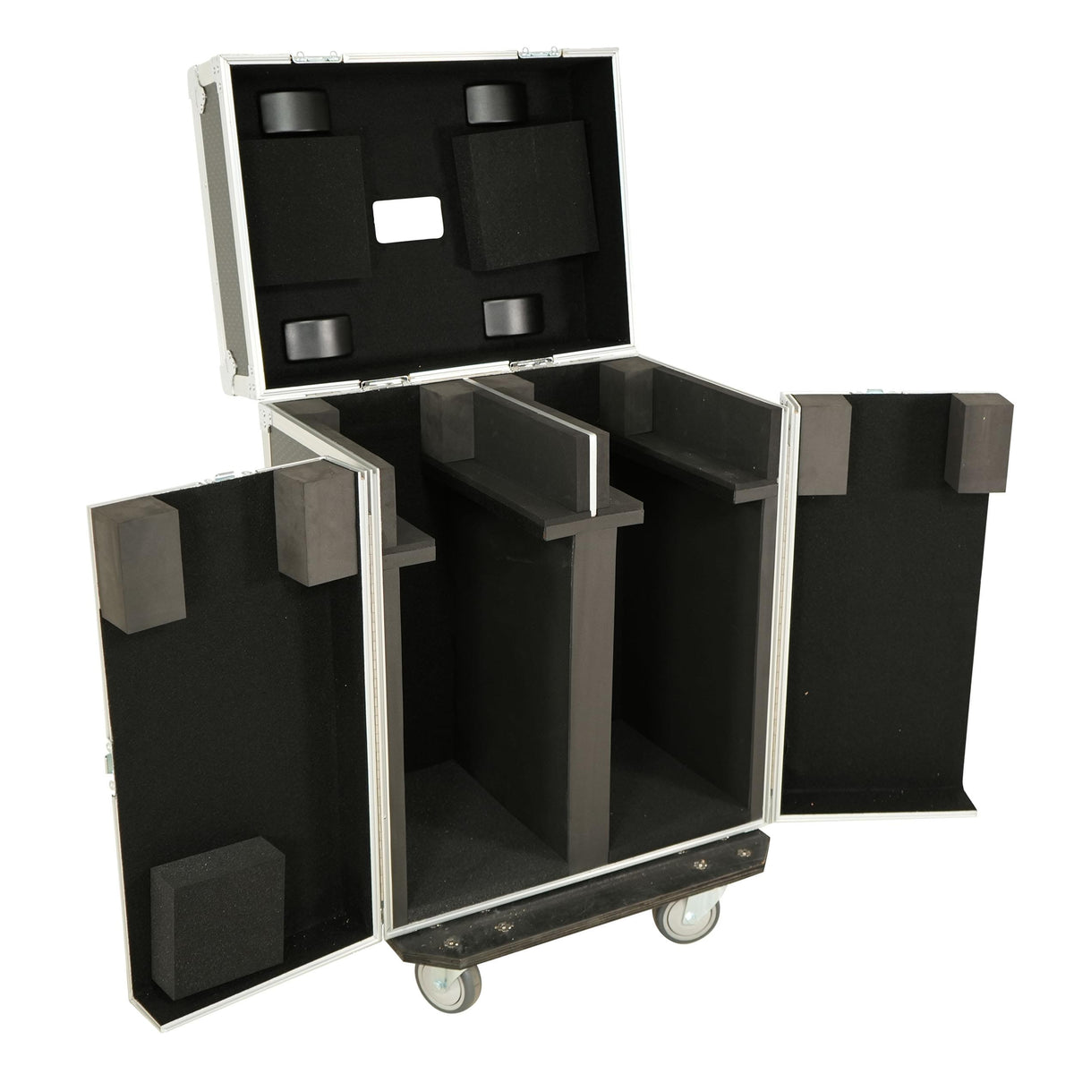 ProX Moving Head Lighting Road Case for 2x Wash Moving Heads with 3 Doors.