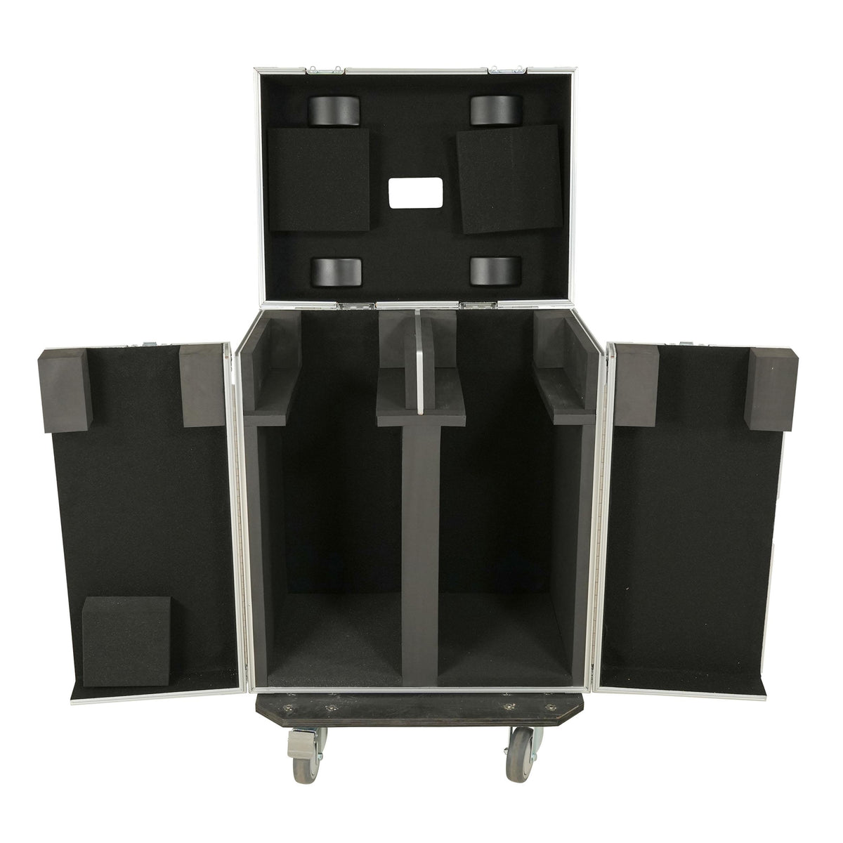 ProX Moving Head Lighting Road Case for 2x Wash Moving Heads with 3 Doors.
