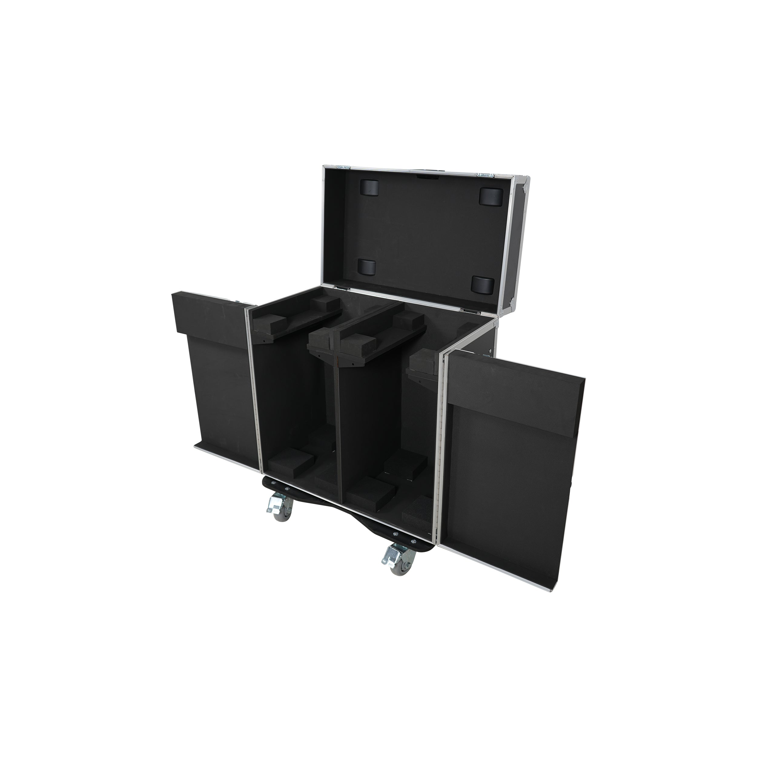 ProX ATA Flight Style Road Case for 2 Large Moving Head Lighting Fixtures with 4x 4 inch Casters