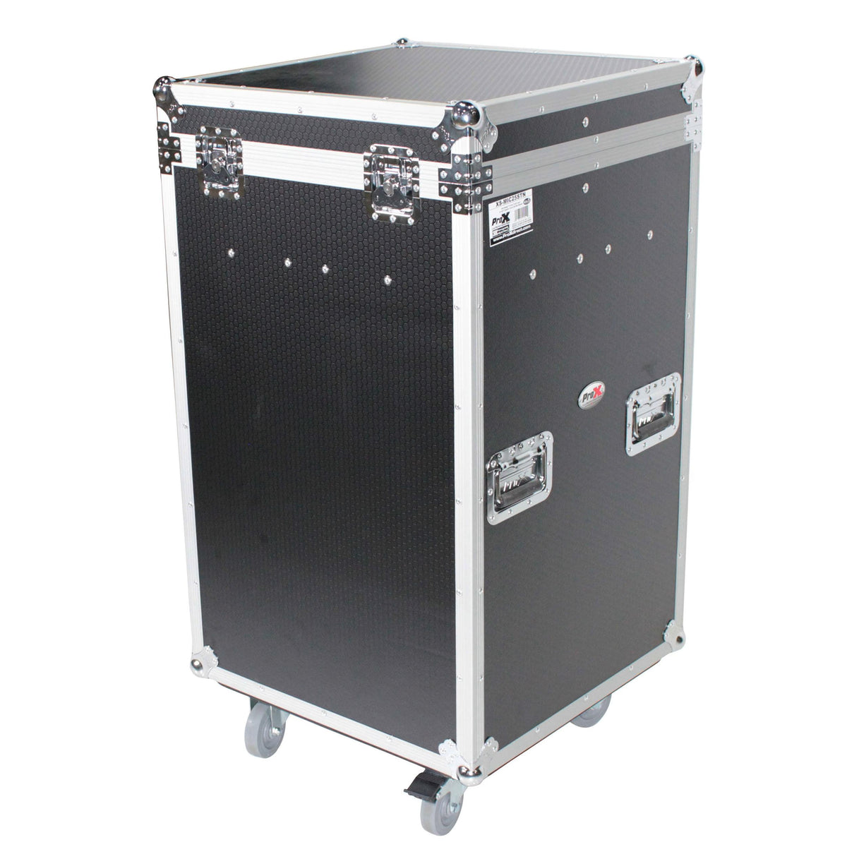 ProX Microphone Stand Case Holds up to 25 Units W-Casters.