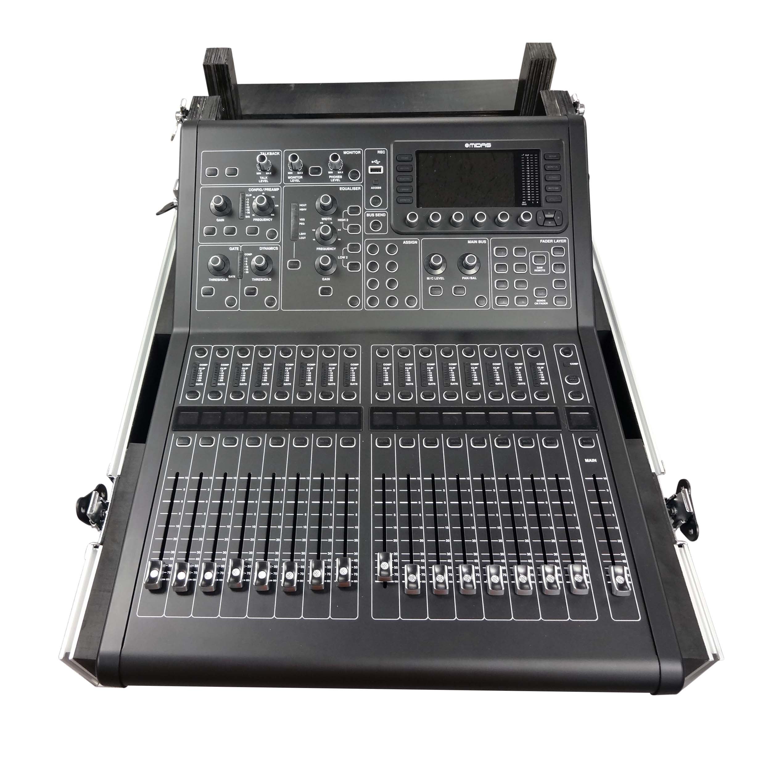 ProX ATA Digital Audio Mixer Flight Case for Midas M32R Console with Doghouse Compartment and Caster Wheels