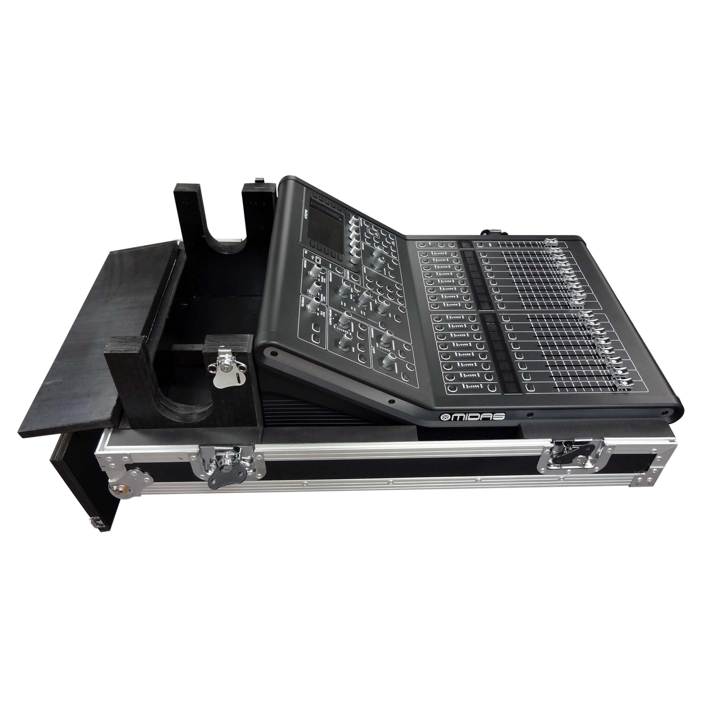 ProX ATA Digital Audio Mixer Flight Case for Midas M32R Console with Doghouse Compartment and Caster Wheels