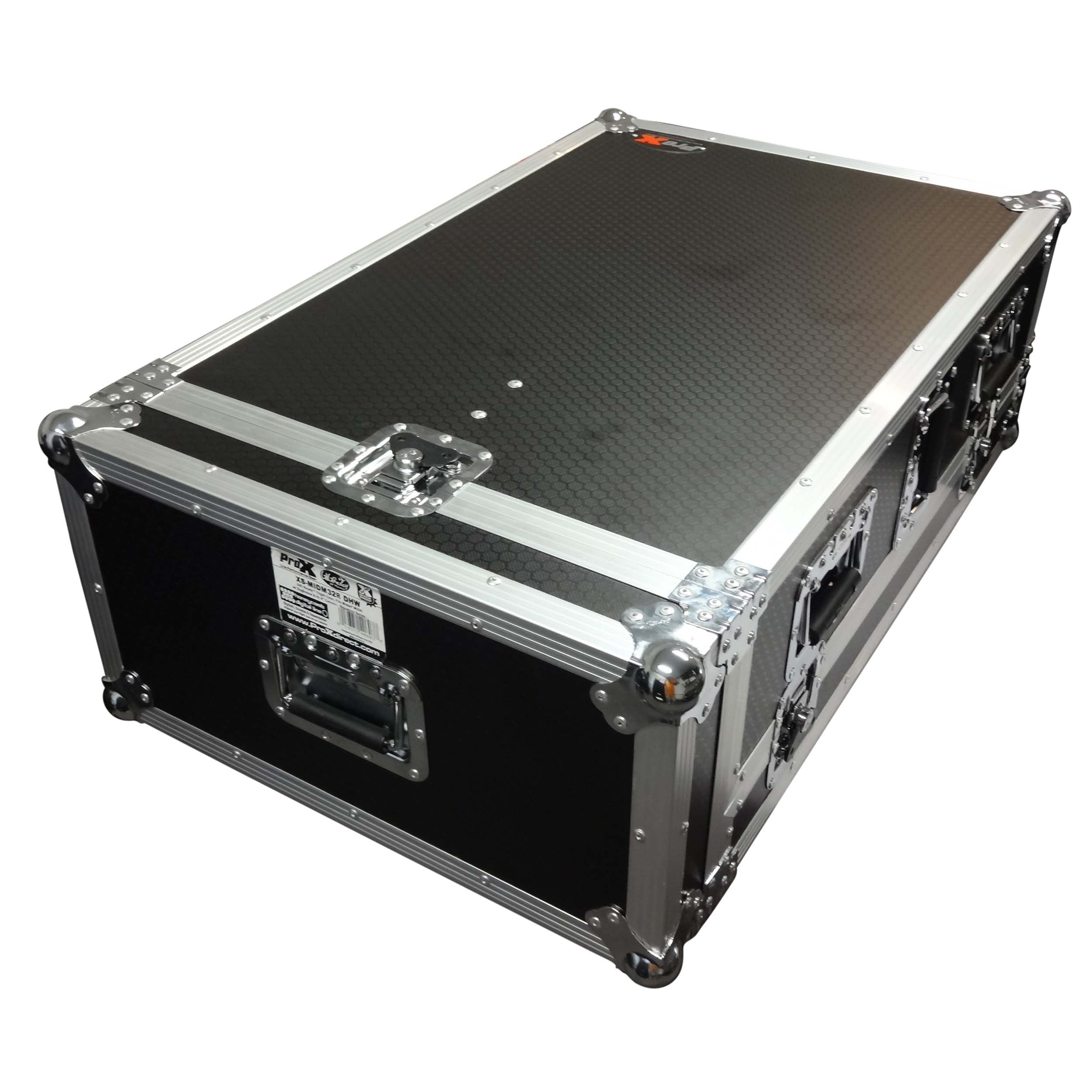ProX ATA Digital Audio Mixer Flight Case for Midas M32R Console with Doghouse Compartment and Caster Wheels