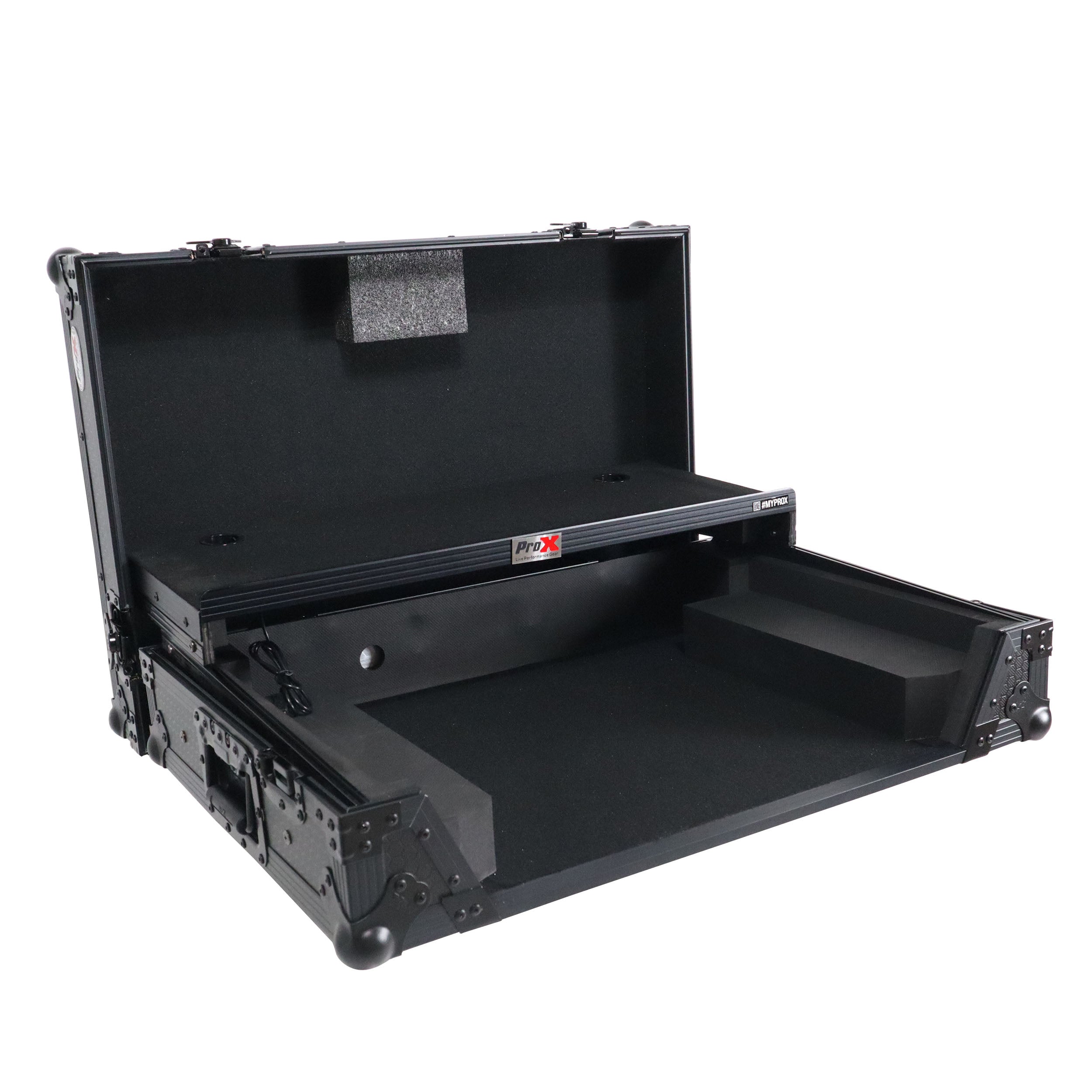 ProX ATA Flight Style Road Case For Mixon 8 Pro with Laptop Shelf and LED Black Finish