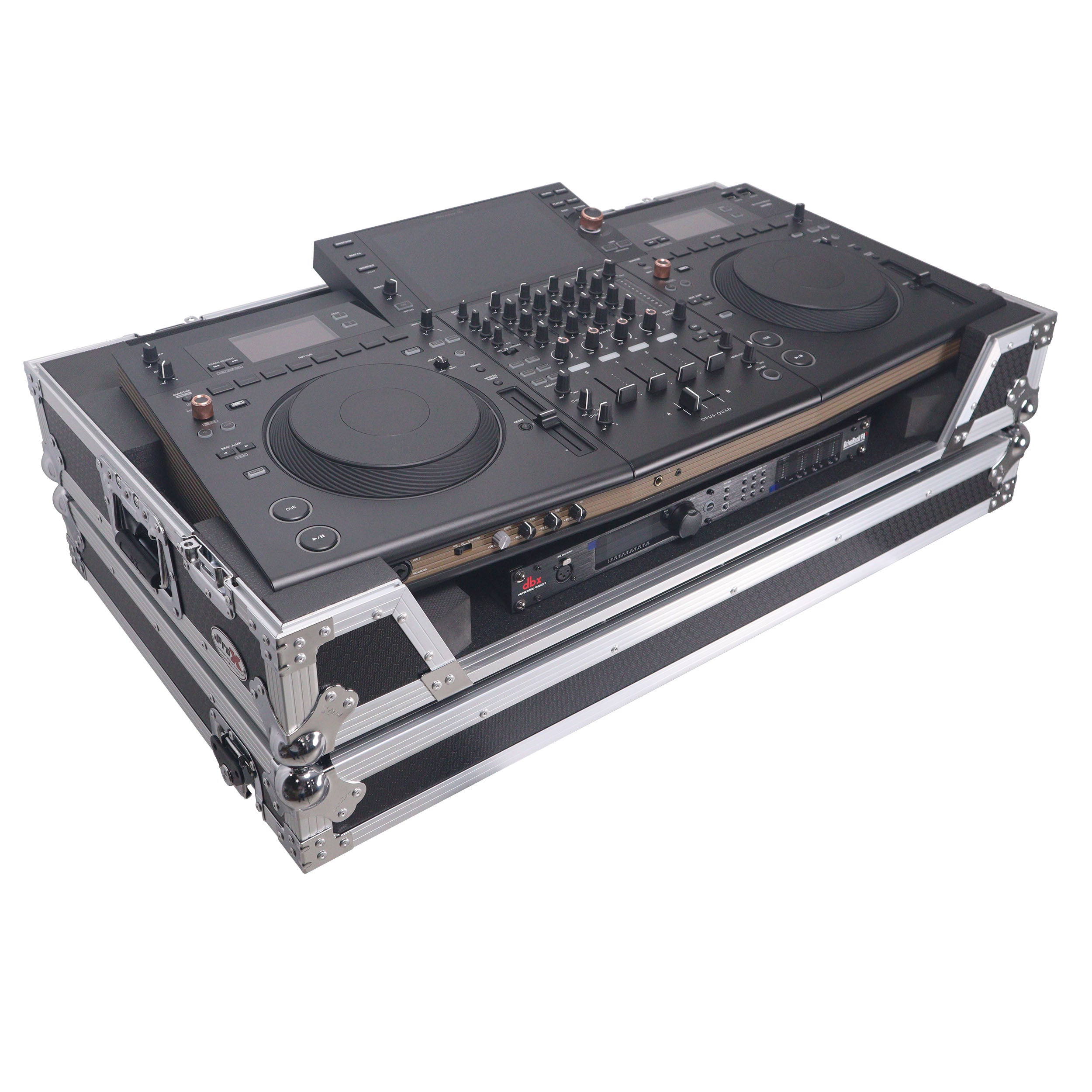 ProX ATA Flight Style Road Case For Pioneer Opus Quad DJ Controller with 1U Rack Space and Wheels