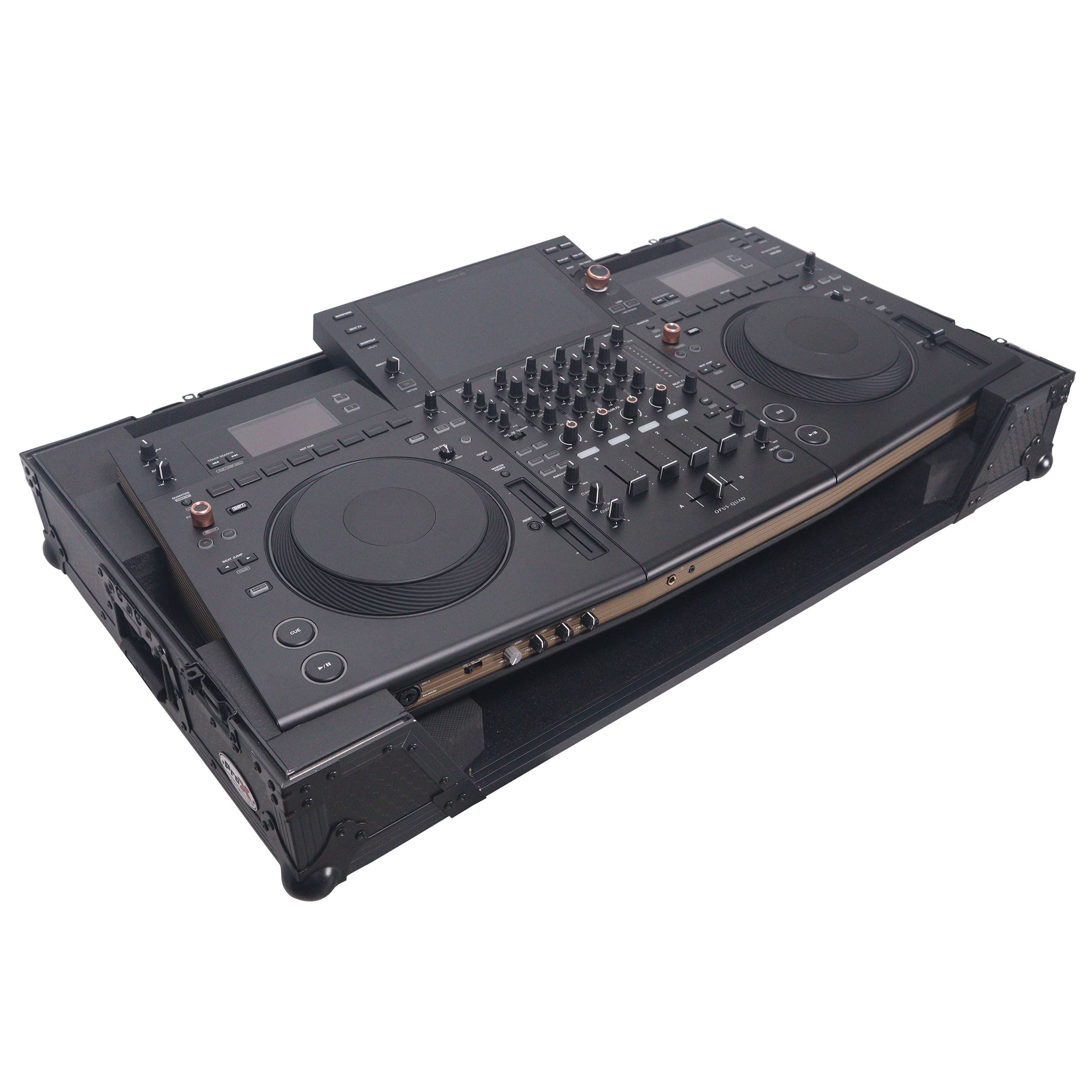 ProX ATA Flight Style Road Case For Pioneer Opus Quad DJ Controller with 1U Rack Space and Wheels - Black Finish