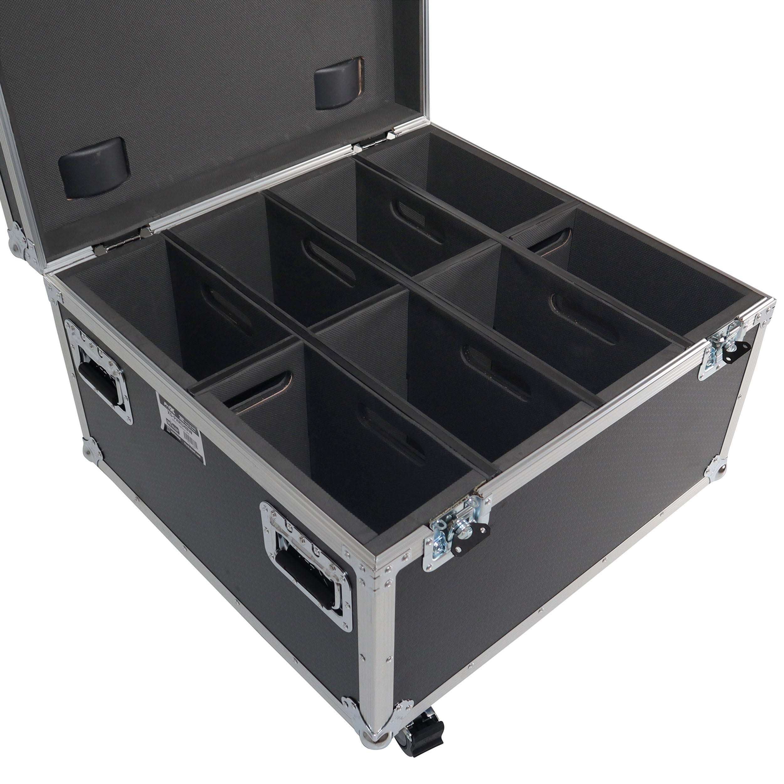 ProX Par Can Universal Utility Case 4" Wheels Will Hold 4 of 12" x12" Large or 8 of 12" x 5.5" Slim LED Par Lights