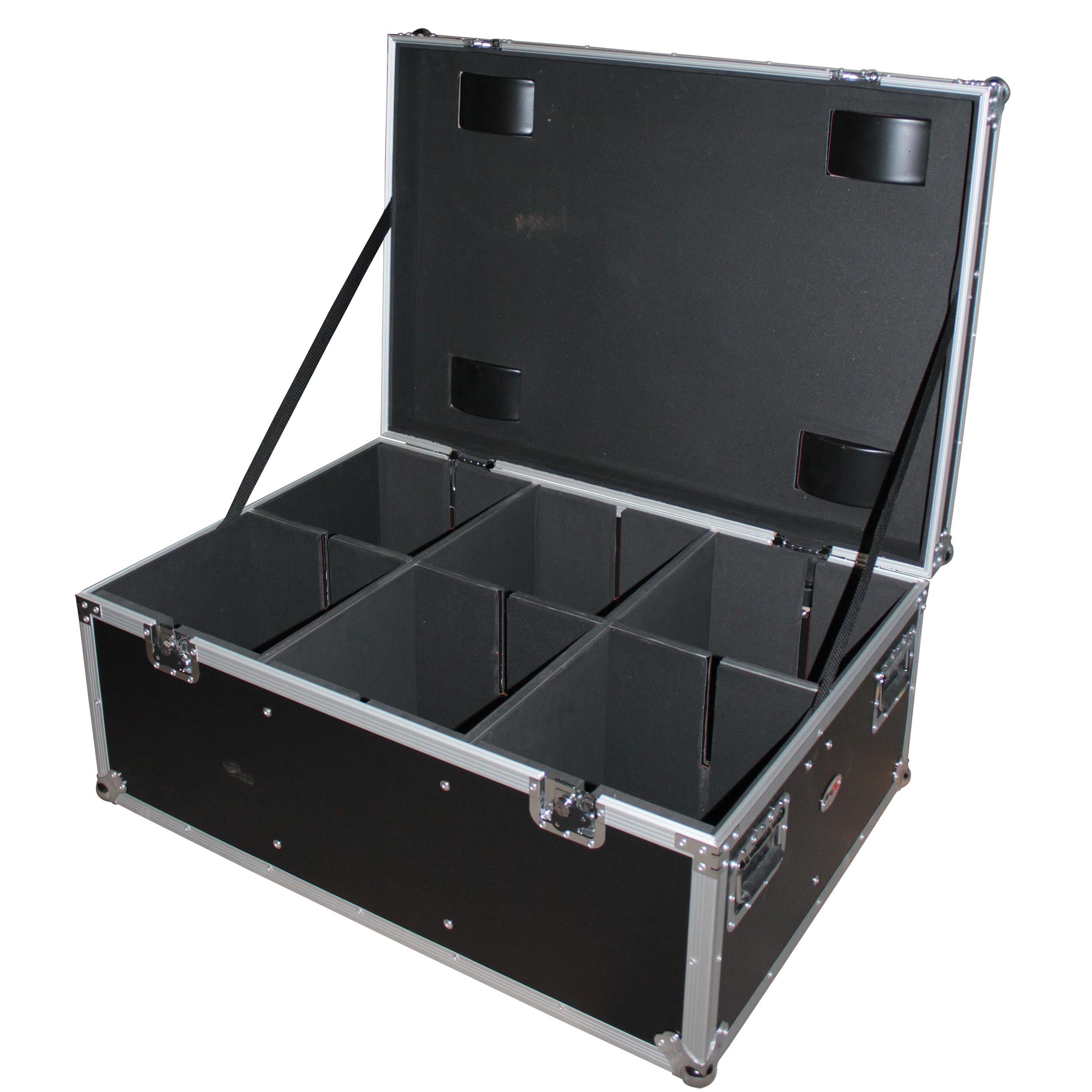 ProX Par Can Universal Utility Case 4" Wheels Will Hold 6 of 12" x12" Large or 12 of 12" x 5.5" Slim LED Par Lights