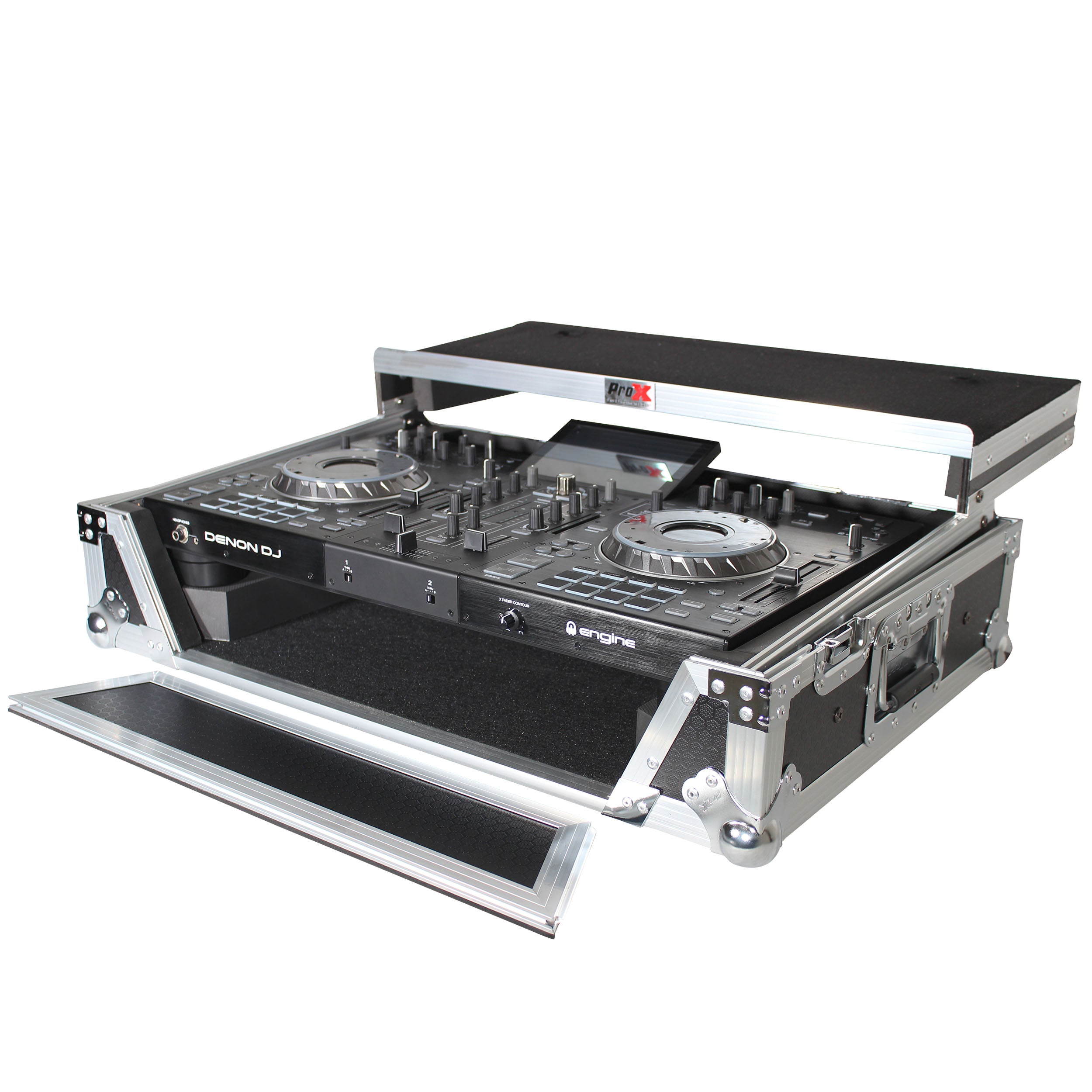 ProX ATA Flight Case For Denon PRIME 2 DJ Controller with Laptop Shelf