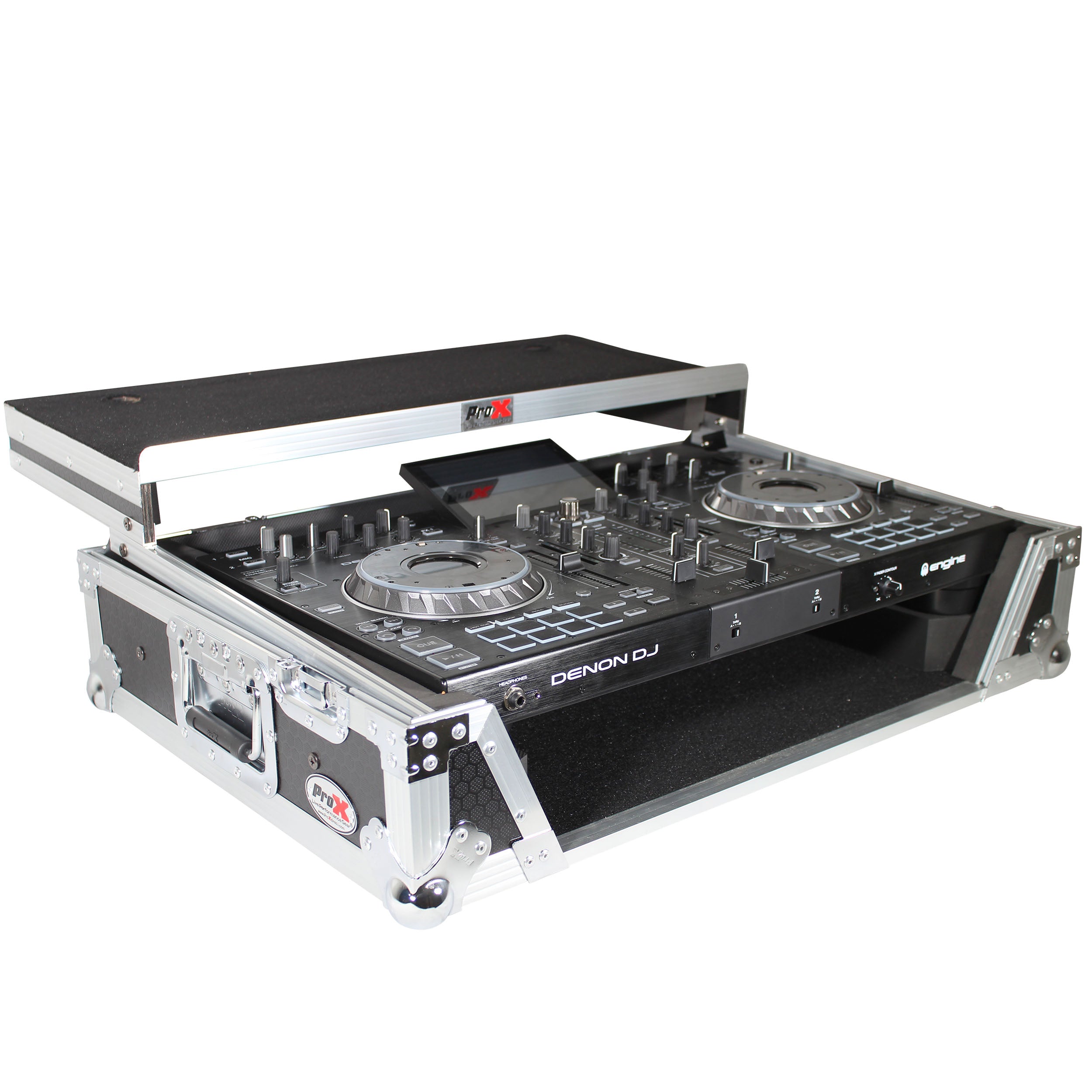 ProX ATA Flight Case For Denon PRIME 2 DJ Controller with Laptop Shelf