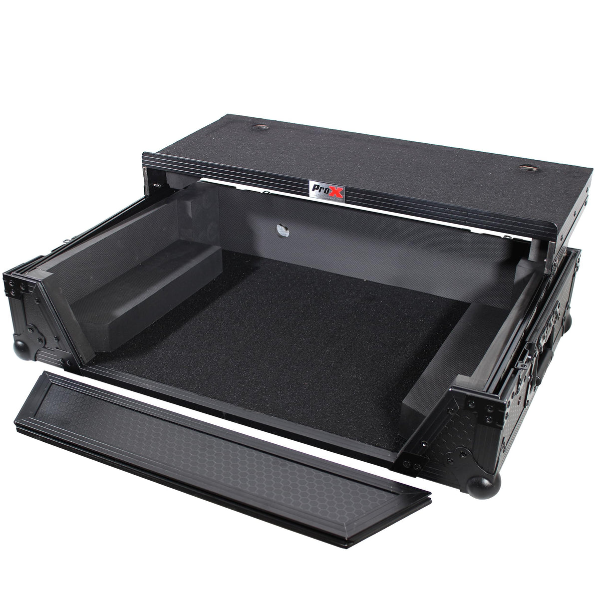 ProX ATA Flight Case For Denon PRIME 2 DJ Controller with Laptop Shelf 1U Rack Space - Black.