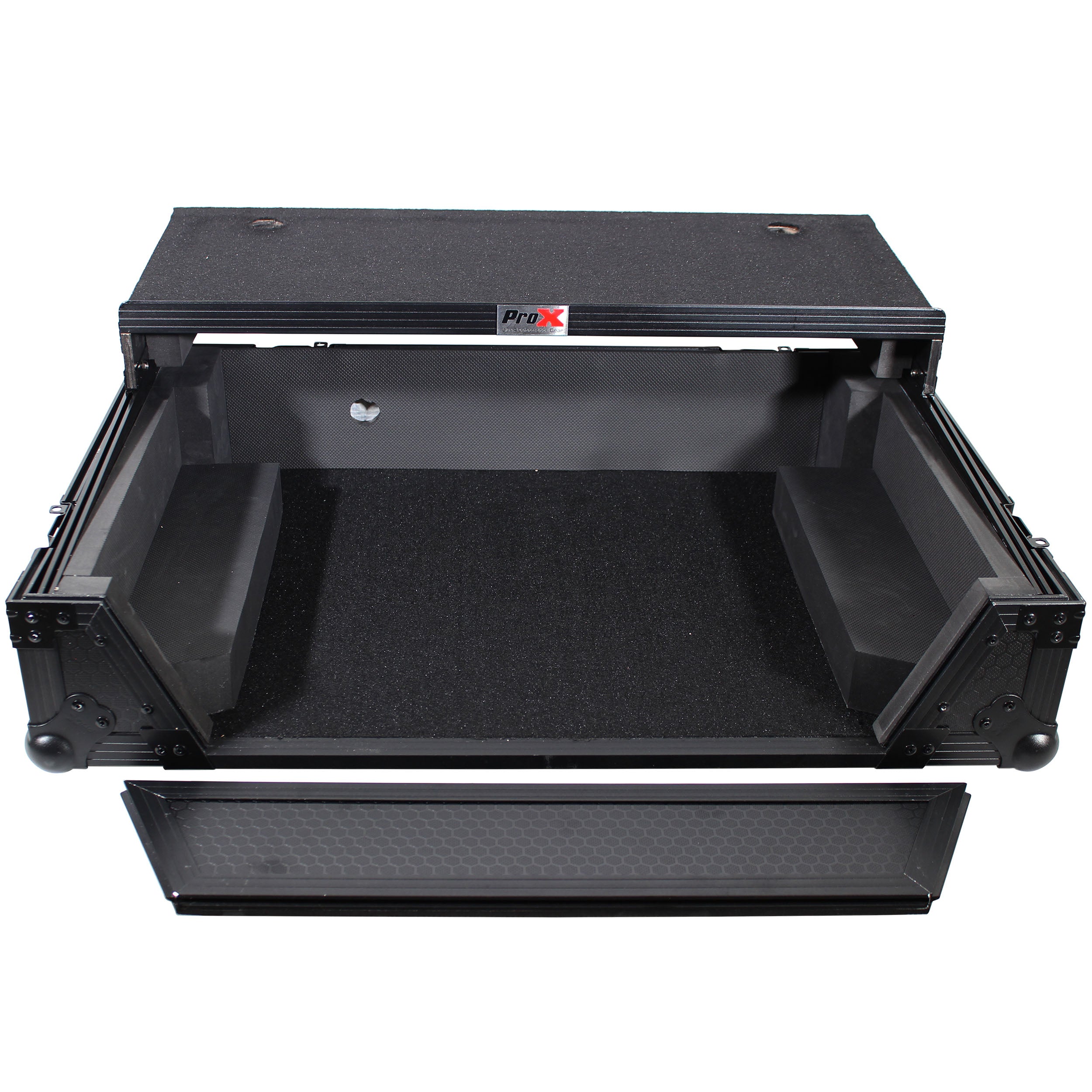 ProX ATA Flight Case For Denon PRIME 2 DJ Controller with Laptop Shelf 1U Rack Space - Black