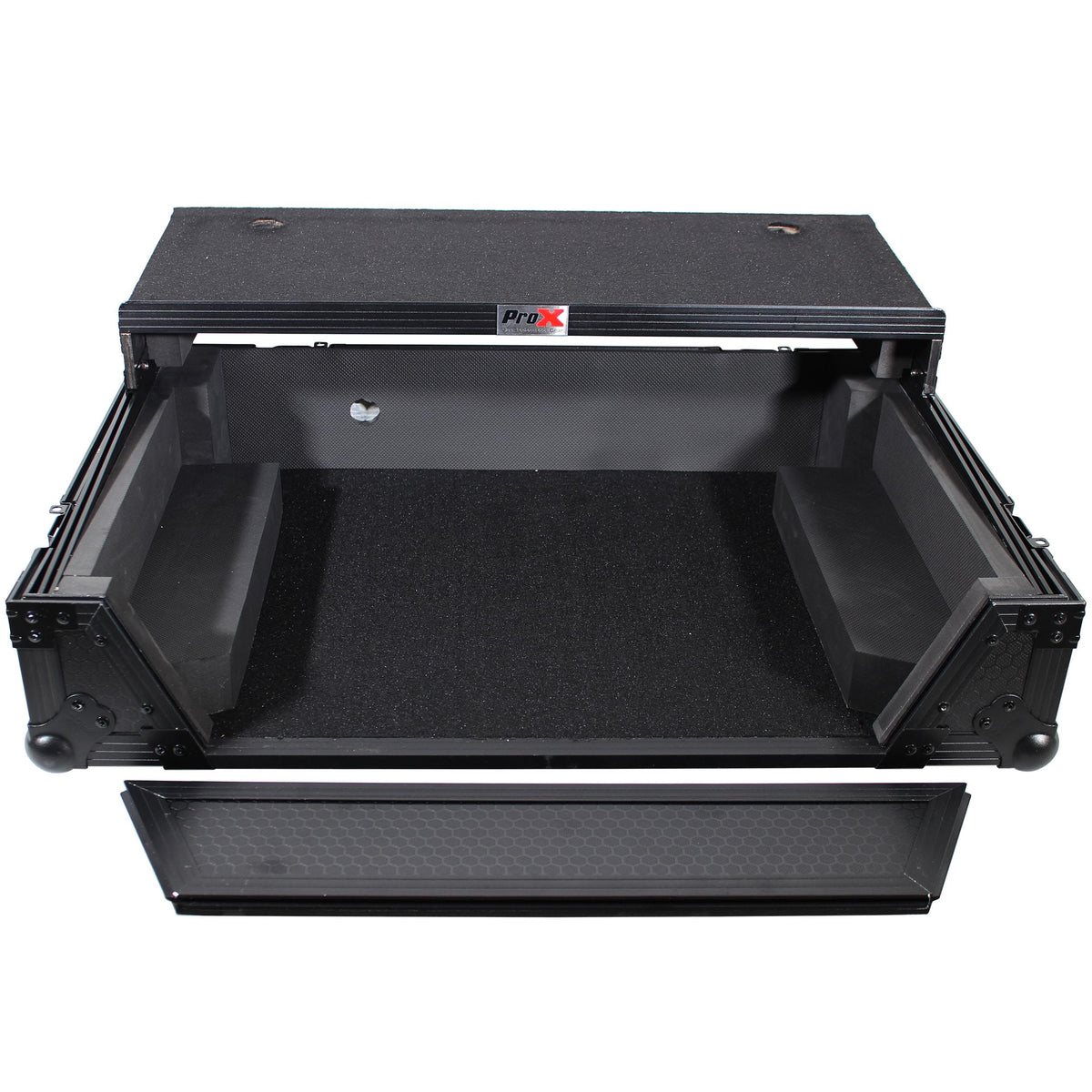 ProX ATA Flight Case For Denon PRIME 2 DJ Controller with Laptop Shelf 1U Rack Space - Black.